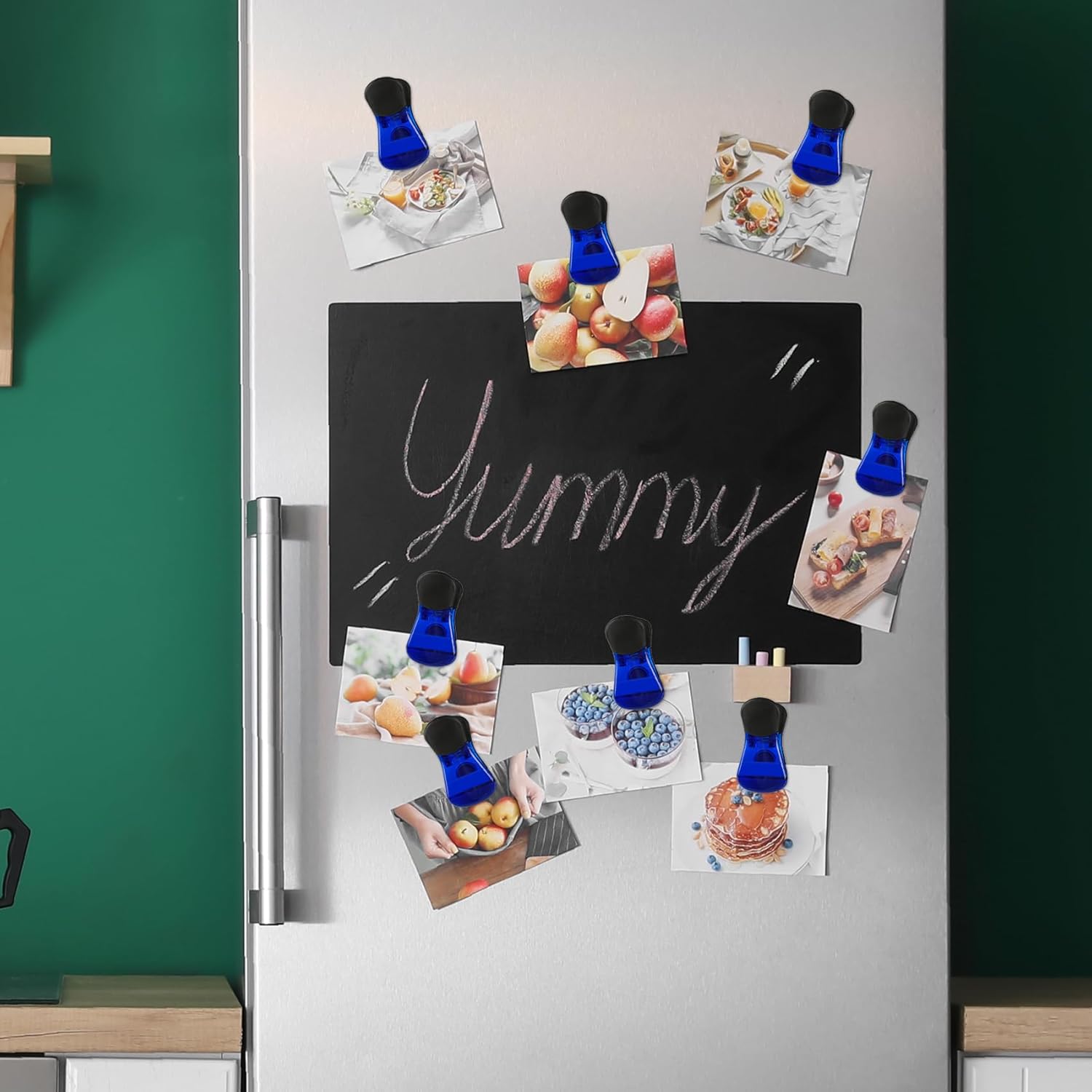 Juego de clips magnéticos de plástico para refrigerador, clips de papel magnéticos, clips para bolsas de aperitivos, clips multiusos, juego de 6
