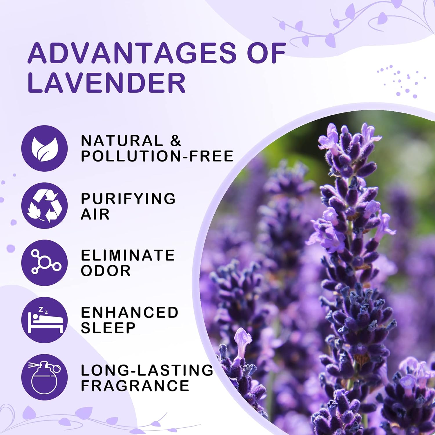 Bolsas de lavanda, 5 paquetes para cajones y armarios en cualquier lugar, flores de lavanda secas de 0.65 onzas por selección, aromas frescos de
