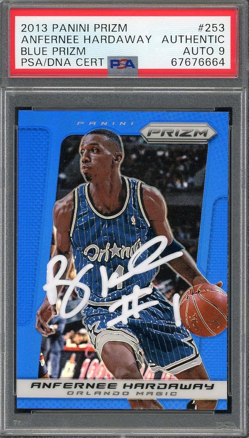 Anfernee Hardaway 2013 Panini Blue Prizm Signed Card #253 Auto Graded PSA 9