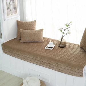 Cojines de asiento de ventana de bahía para interiores, almohadilla antideslizante de terciopelo de cristal, cojín de banco para sala de estar, Cojines de asiento de ventana de bahía para interiores, almohadilla antideslizante de terciopelo de cristal, cojín de banco para sala de estar,
