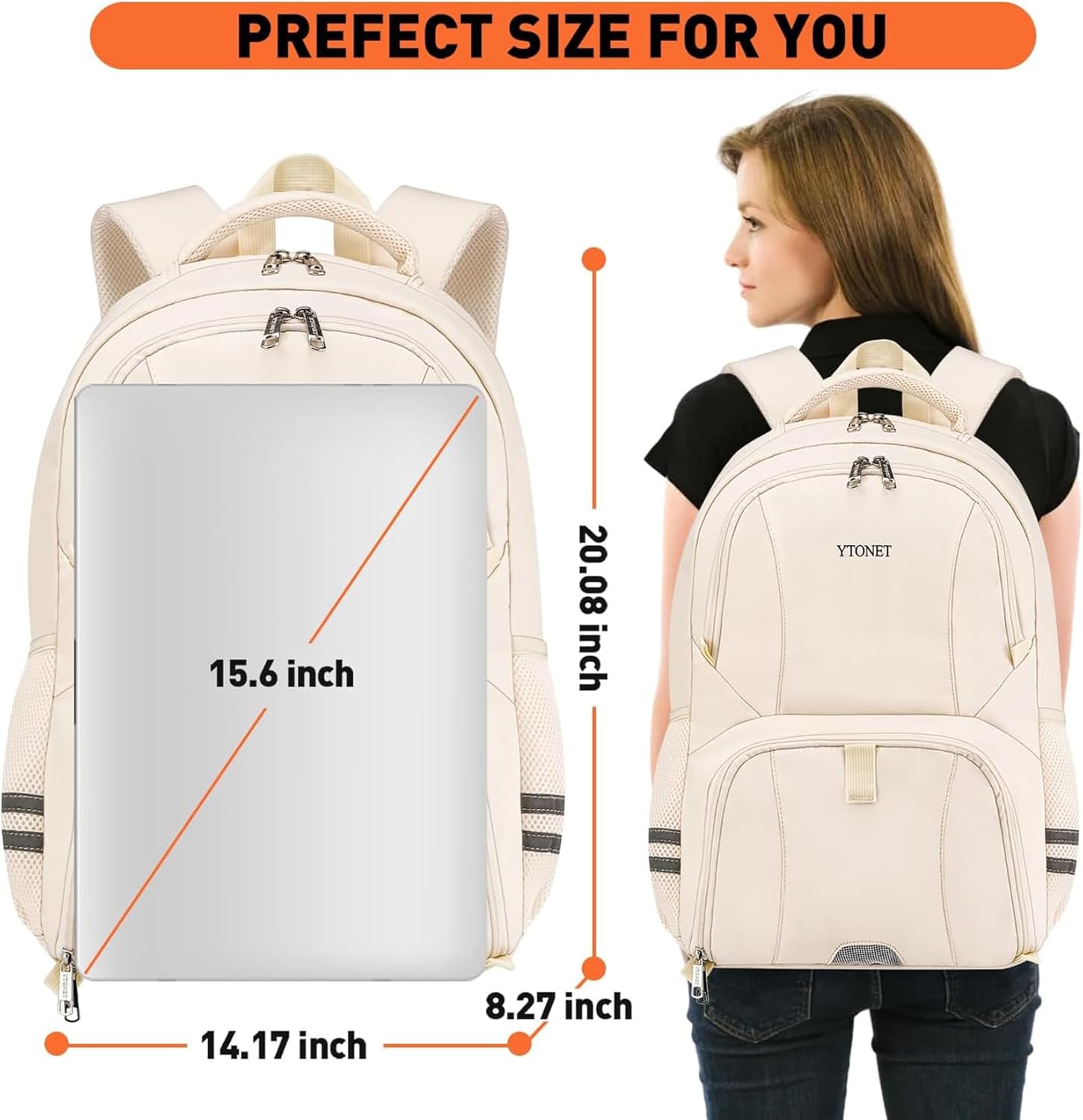 Ytonet Mochila de gimnasio para mujeres y hombres, mochila de viaje con compartimento para zapatos, puerto de carga USB, bolsa de transporte