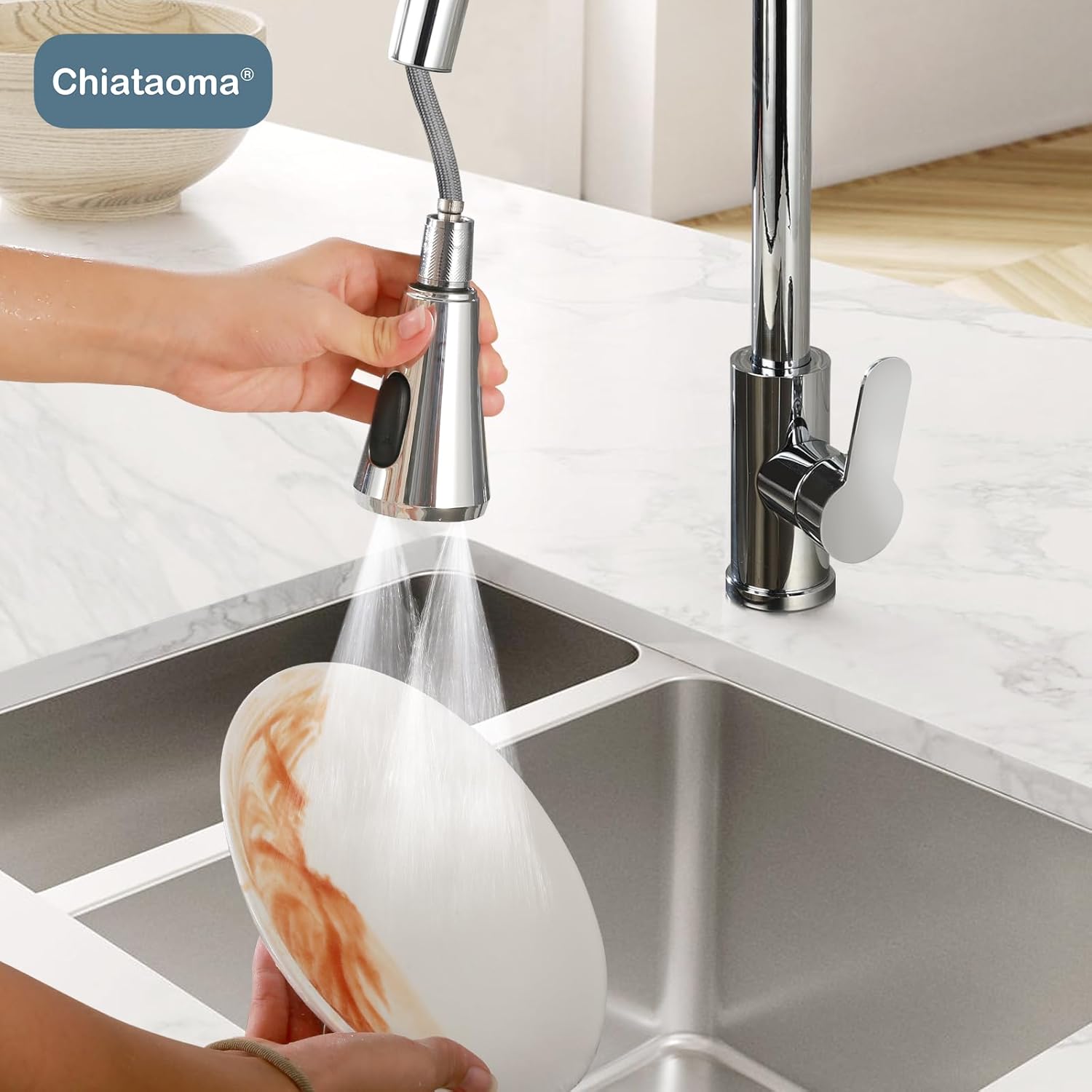 Cabezal rociador desplegable para grifo de cocina, cabezal rociador de cocina con 11 adaptadores, boquilla de cabezal de grifo de fregadero, 3 modos