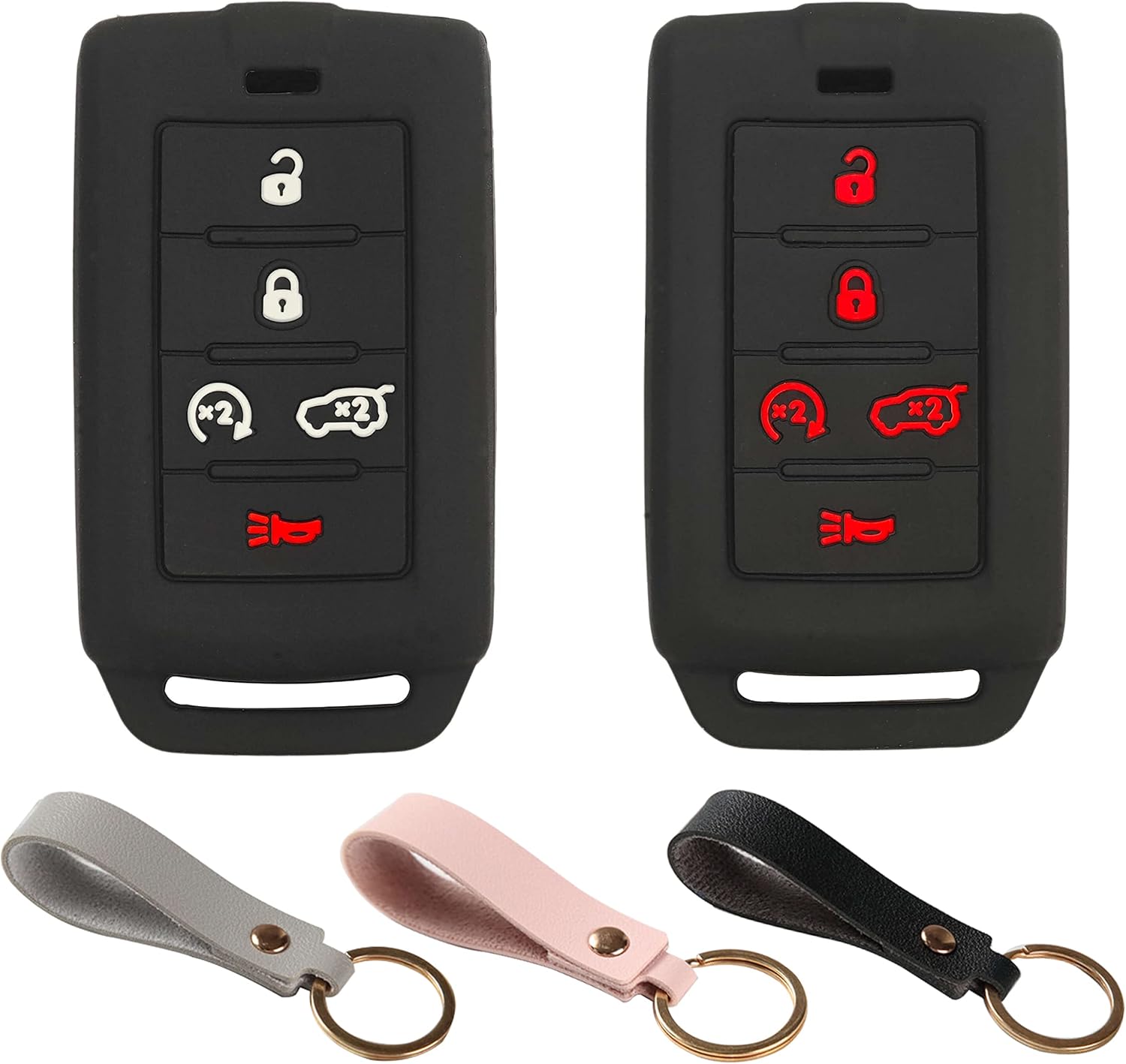 2 fundas de goma de silicona para llavero compatibles con Jeep Grand Cherokee L 2022 Grand Wagoneer 2022 Wagoneer 2022 Grand Cherokee L 2021