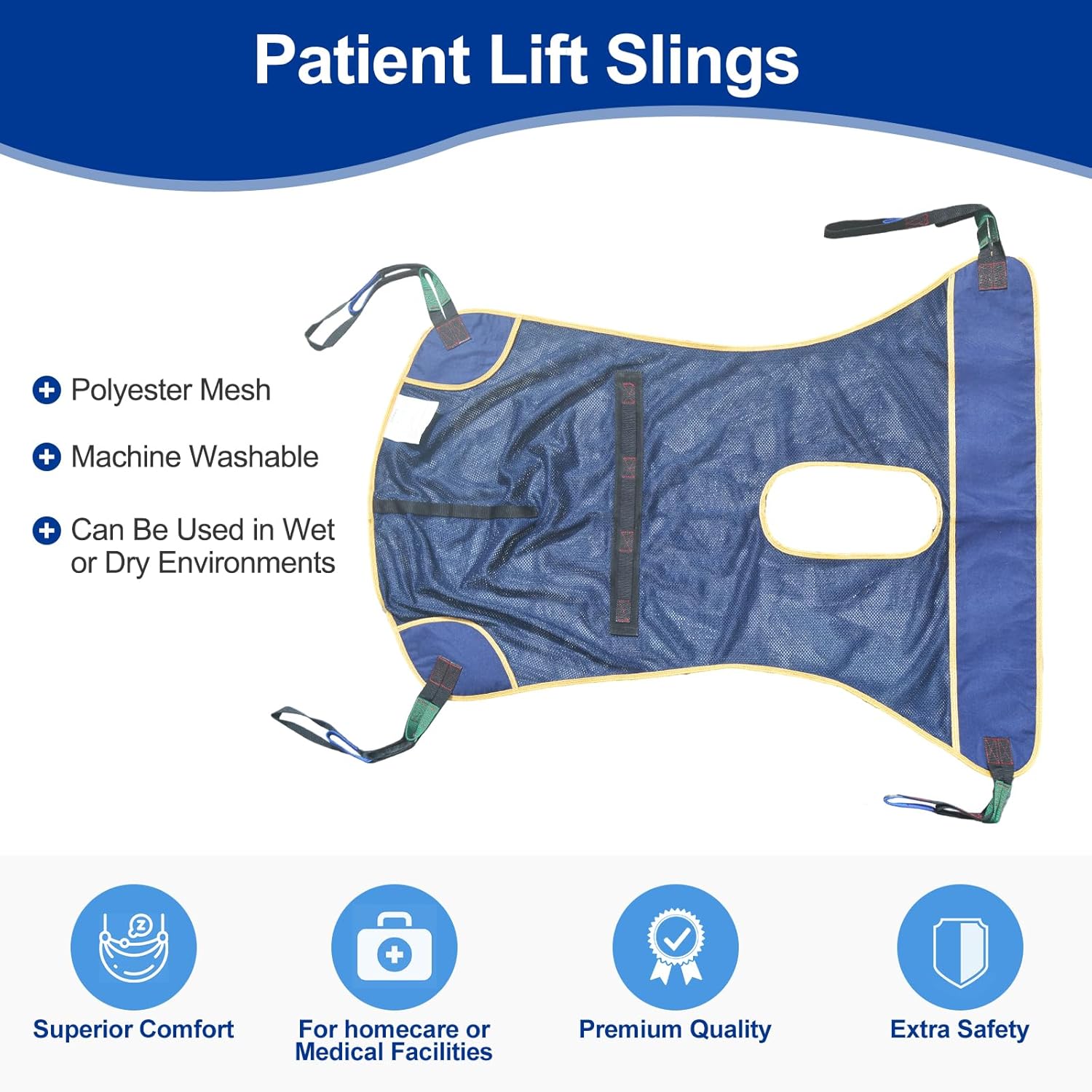 JGKwong Eslinga de elevación para pacientes con apertura (capacidad de 550 libras), correas de ayuda de elevación para silla de traslado para silla