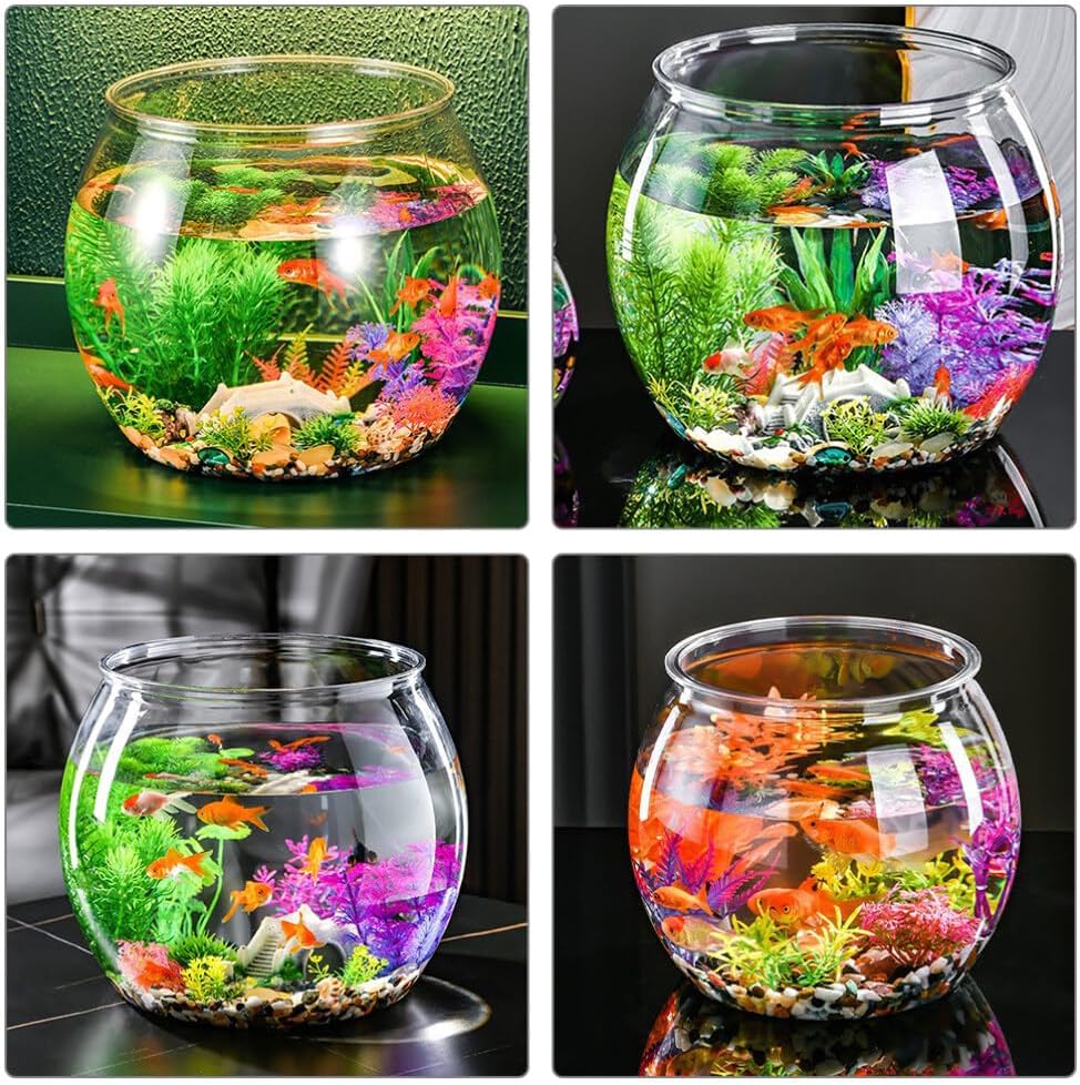 Didiseaon Cuenco de pescado de plástico acuario tanque de peces pequeño pecera de plástico Ivy cuencos para centros de mesa de dulces, suministros