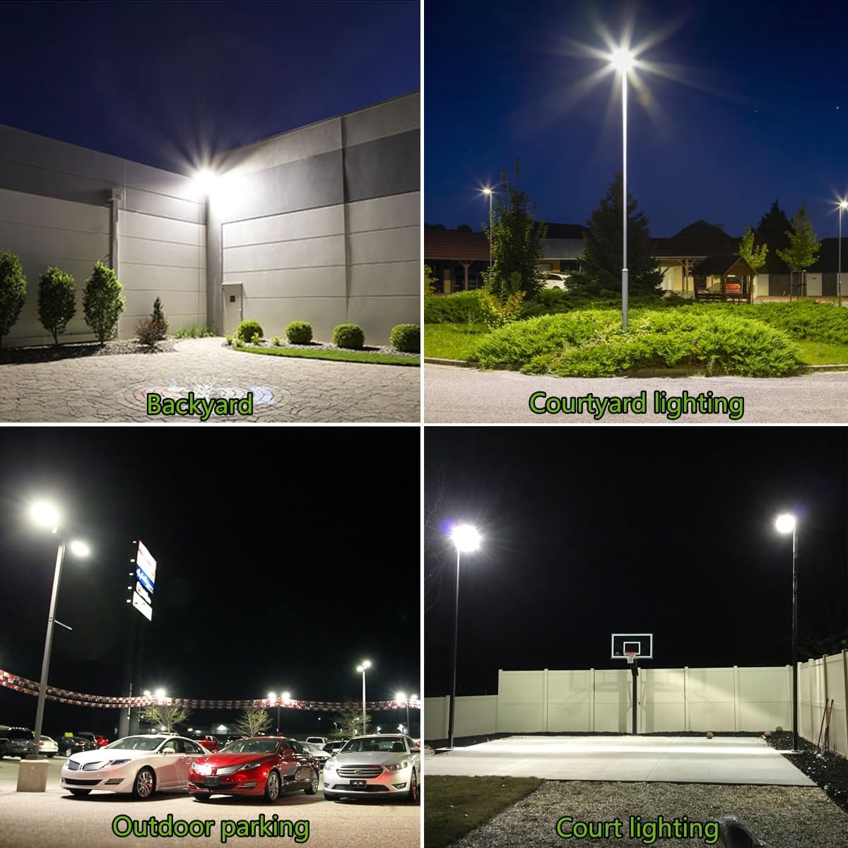 ununono Lámpara de inundación LED para exteriores de 300W, 0-10V regulable, 42,000LM (140LMW), luz diurna 5000K, 100-277V, IP65 UL impermeable
