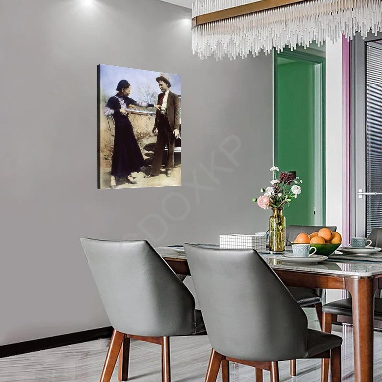 EKEGUY Bonnie And Clyde Highwaymen – Póster de lona en blanco y negro, 1 póster de lienzo para decoración de dormitorio, oficina, habitación,