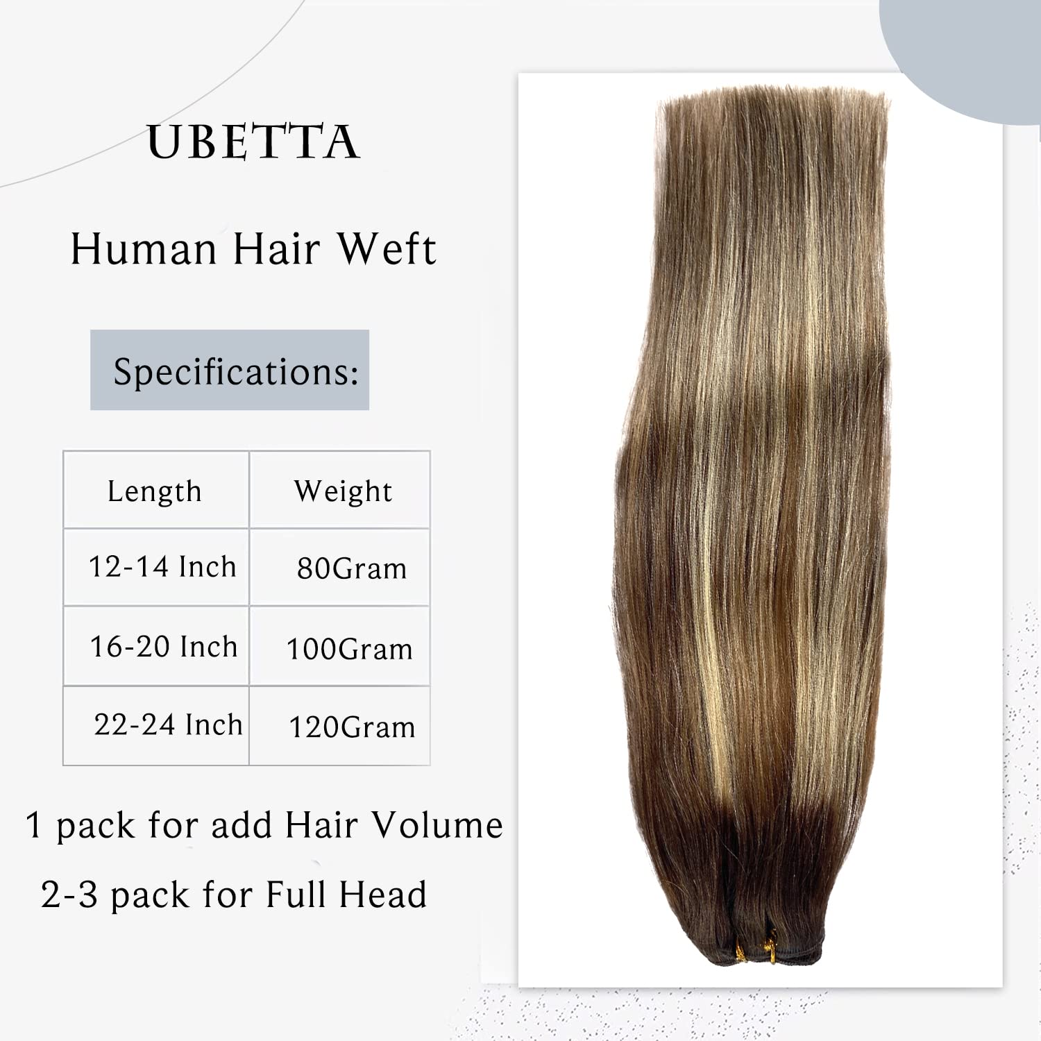 Extensiones de cabello humano real para coser, 20 pulgadas, extensiones de cabello humano de trama, 3.53 onzas, color marrón degradado, balayage,