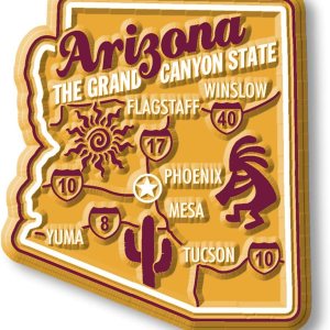 Imán Arizona Premium State de Classic Magnets, 2 x 2.3 pulgadas, recuerdos coleccionables fabricados en los Estados Unidos Imán Arizona Premium State de Classic Magnets, 2 x 2.3 pulgadas, recuerdos coleccionables fabricados en los Estados Unidos