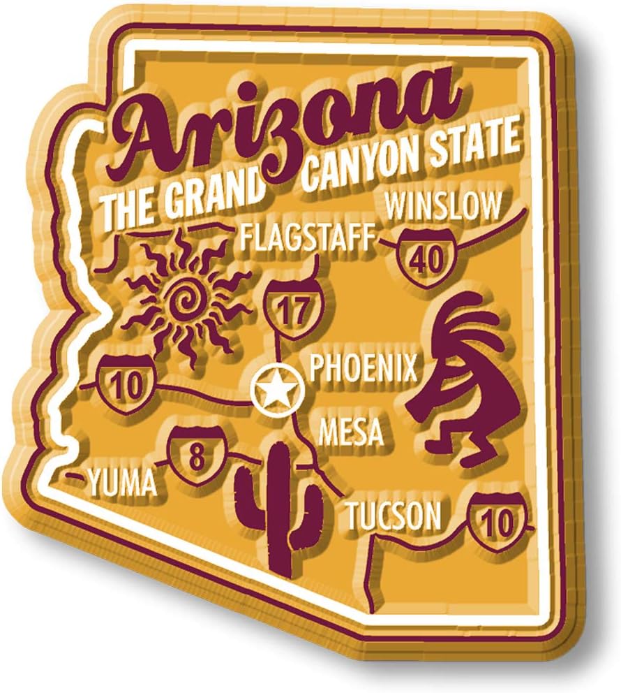 Imán Arizona Premium State de Classic Magnets, 2 x 2.3 pulgadas, recuerdos coleccionables fabricados en los Estados Unidos