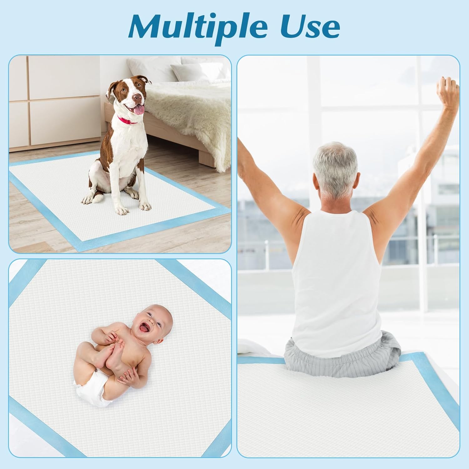 50 almohadillas desechables de 30 x 36 pulgadas, de secado rápido a prueba de fugas, almohadillas de cama desechables para adultos, almohadillas