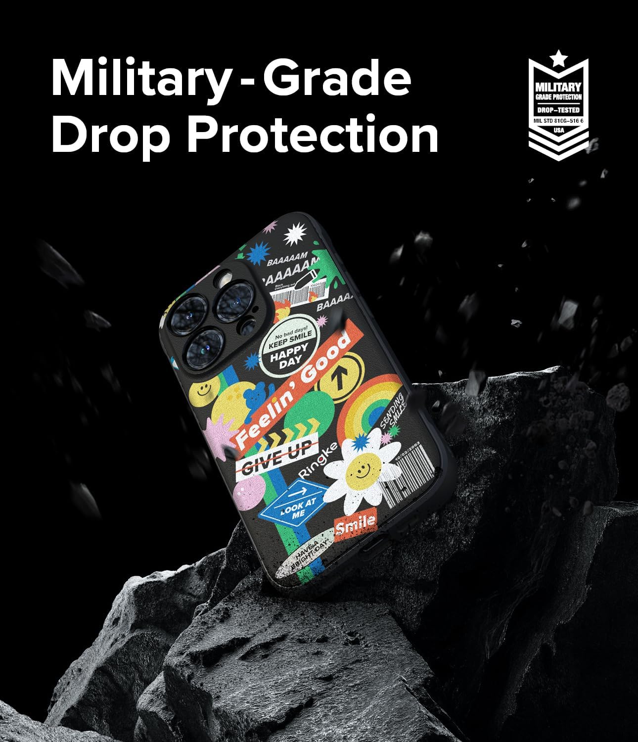 Ringke Onyx Se siente bien en la mano Funda compatible con iPhone 15 Pro Max, tecnología antihuellas, antideslizante, agarre mejorado, a prueba de