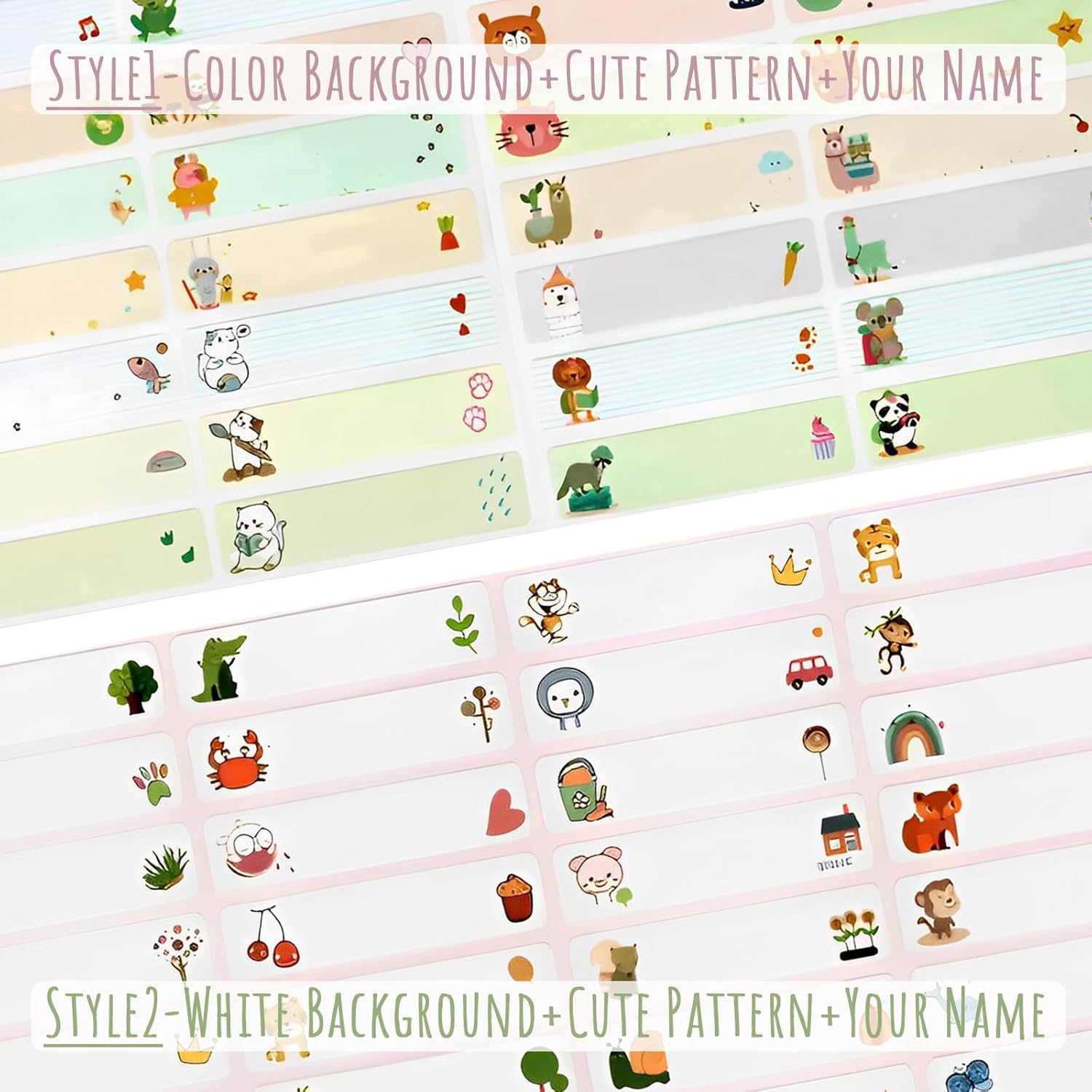 Etiquetas de nombre para suministros escolares, 100 unidades, calcomanías personalizadas con nombre de guardería, impermeables, para ropa, botellas