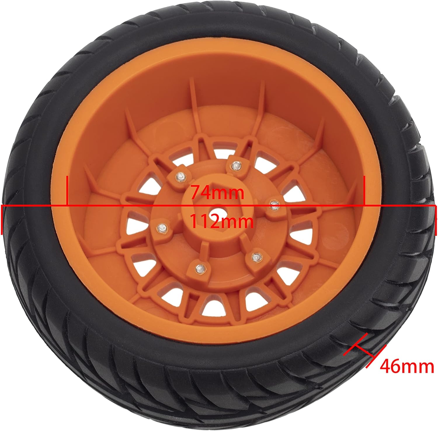 DKKY 110 Short Course Truck Tires Buggy Neumáticos de goma 0.472 in 0.551 in 0.669 in Acoplador para Slash Arrma Redcat (naranja)