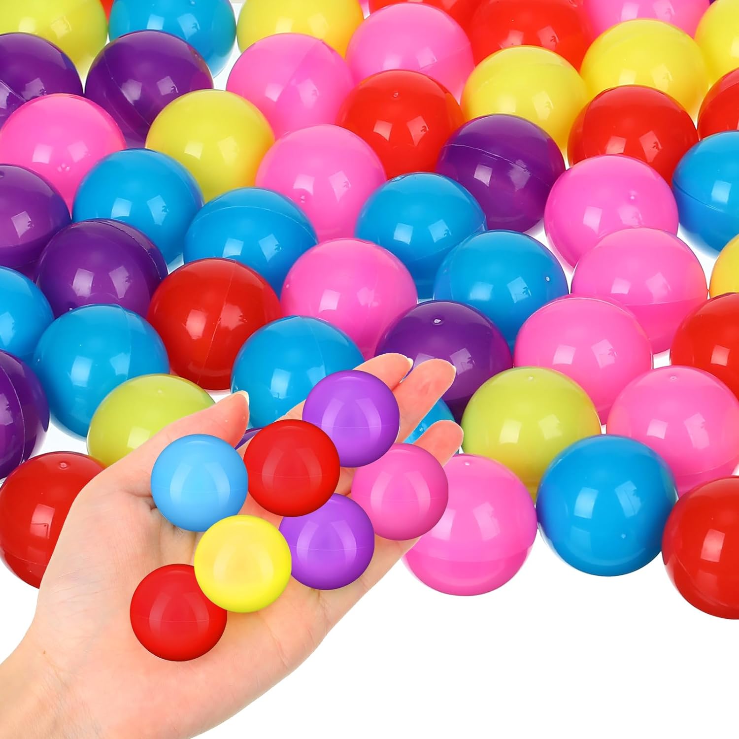 Honoson 500 unidades de máquinas expendedoras de 1 pulgada, cápsulas pequeñas vacías de juguete de plástico de color transparente, recipientes de