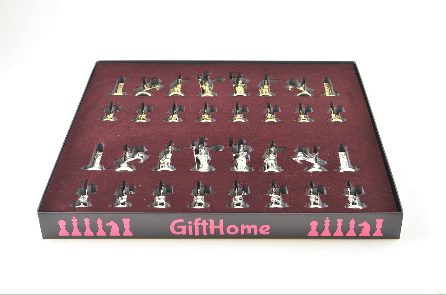 (Sin tablero) Figuras históricas de Roma Piezas de ajedrez de metal, tamaño mediano, tamaño King 2.8 pulgadas (solo piezas)