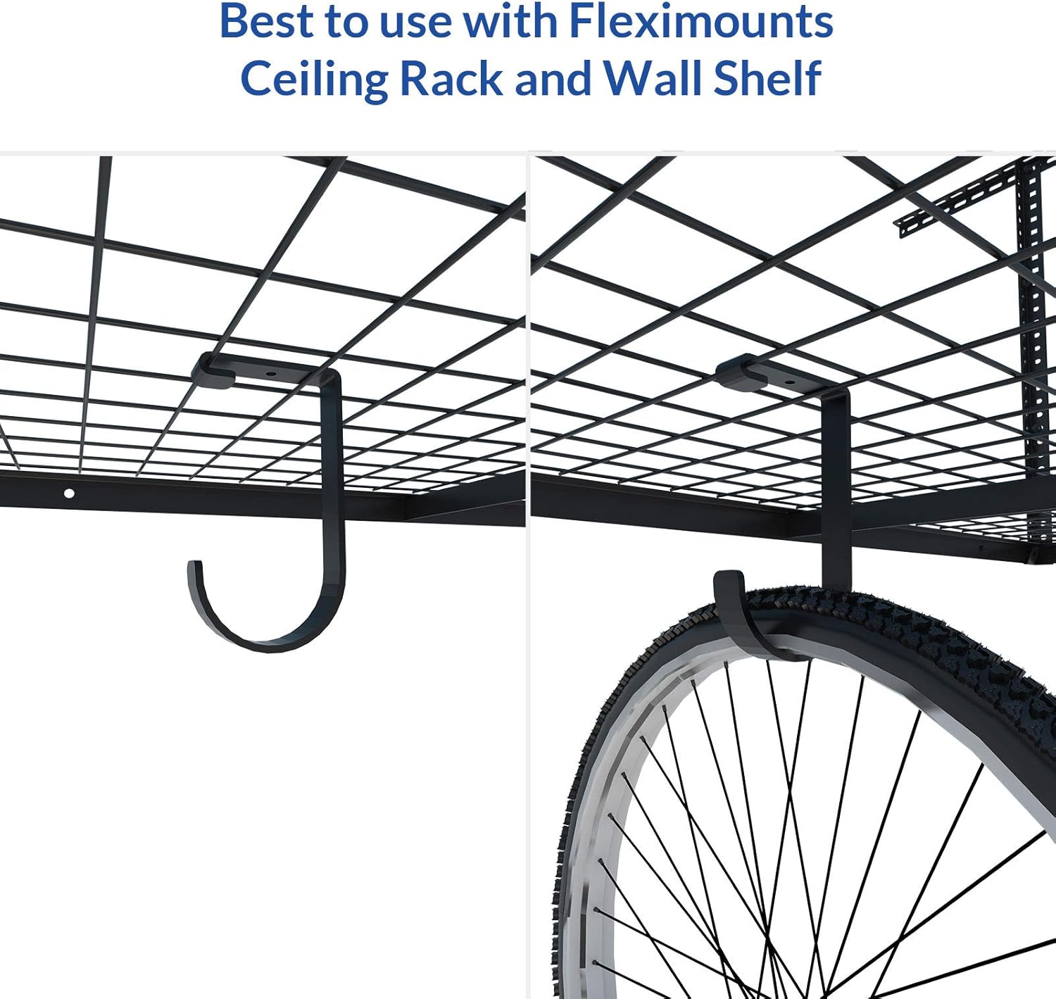 Fleximounts- Gancho accesorio para almacenamiento para estante de techo. Paquete de 4 unidades.