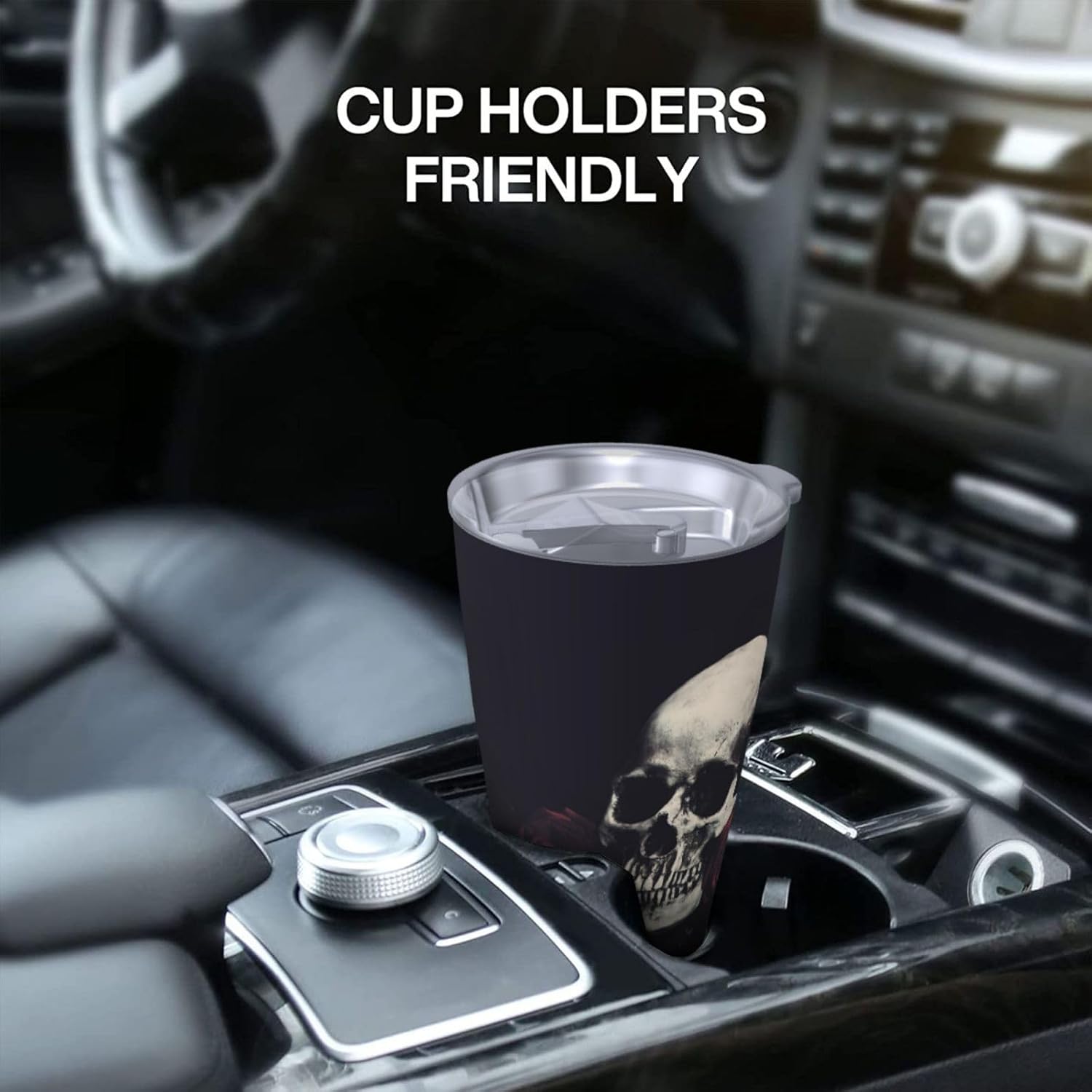 NVJUI JUFOPL Vaso de calavera con tapa de 20 onzas, regalos divertidos para hombres y mujeres, regalos de cumpleaños para papá y mamá, taza de café