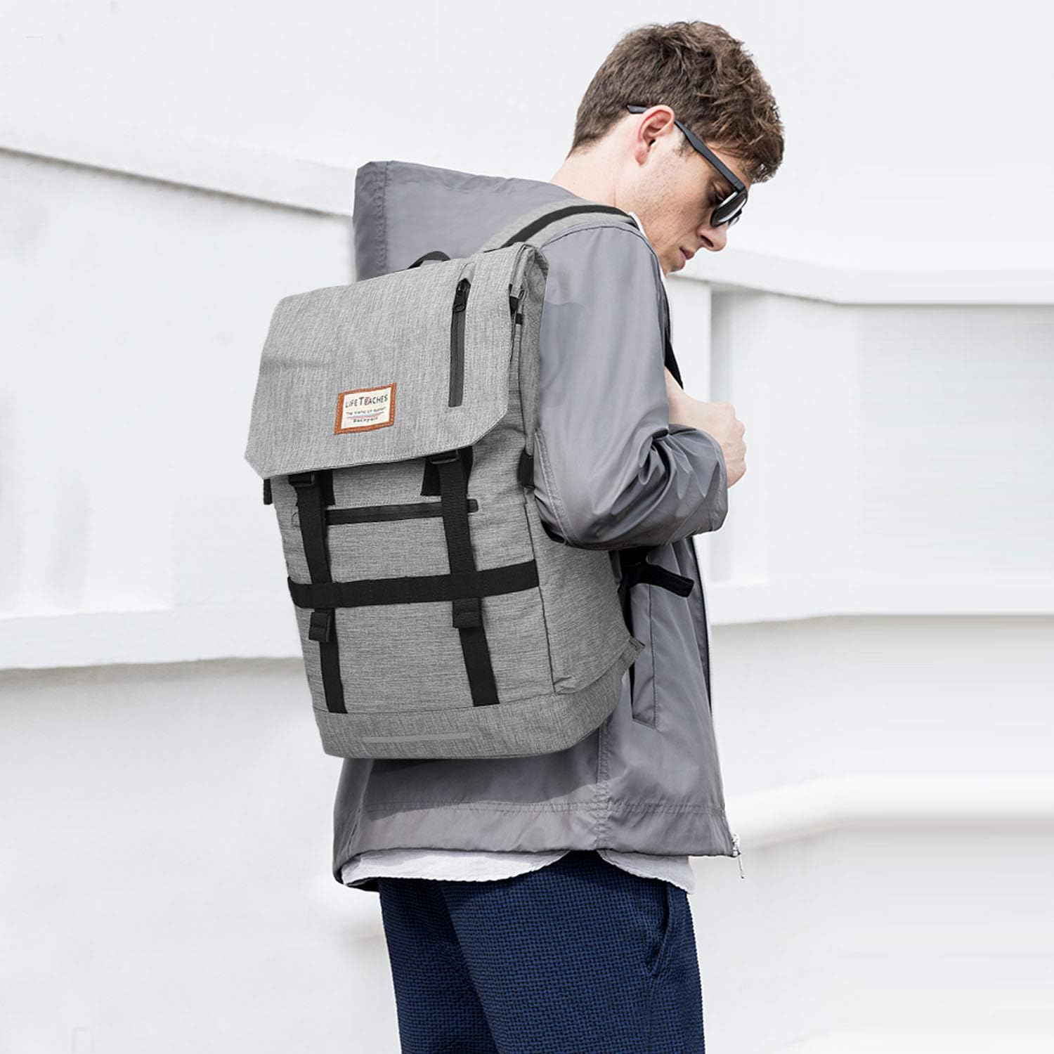 Mochila enrollable expandible, Gris, Mochilas Daypack