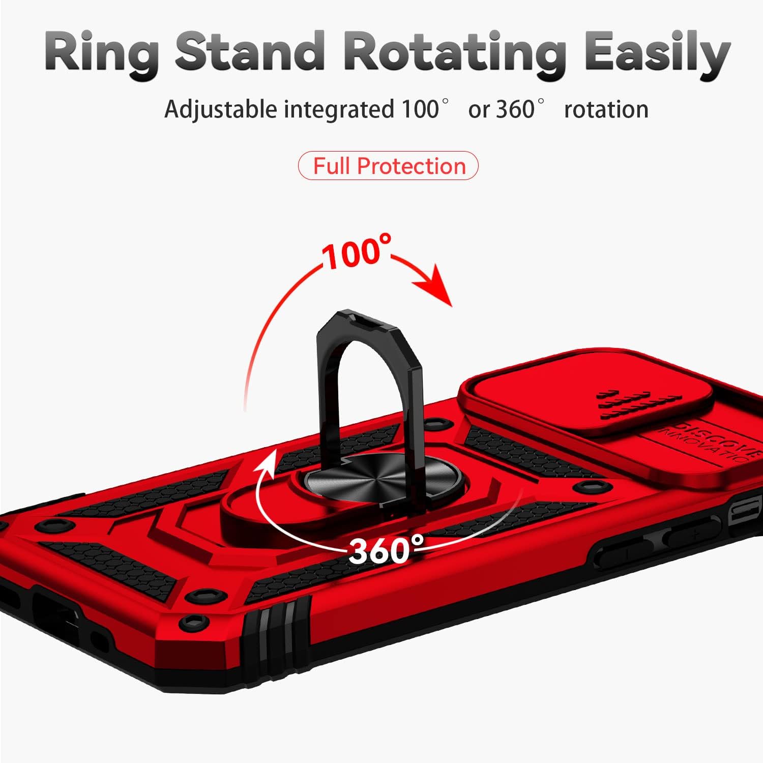 Funda para iPhone 12 Pro Max, con cubierta para lente de cámara, protector de pantalla HD, grado militar anillo de montaje en coche con soporte