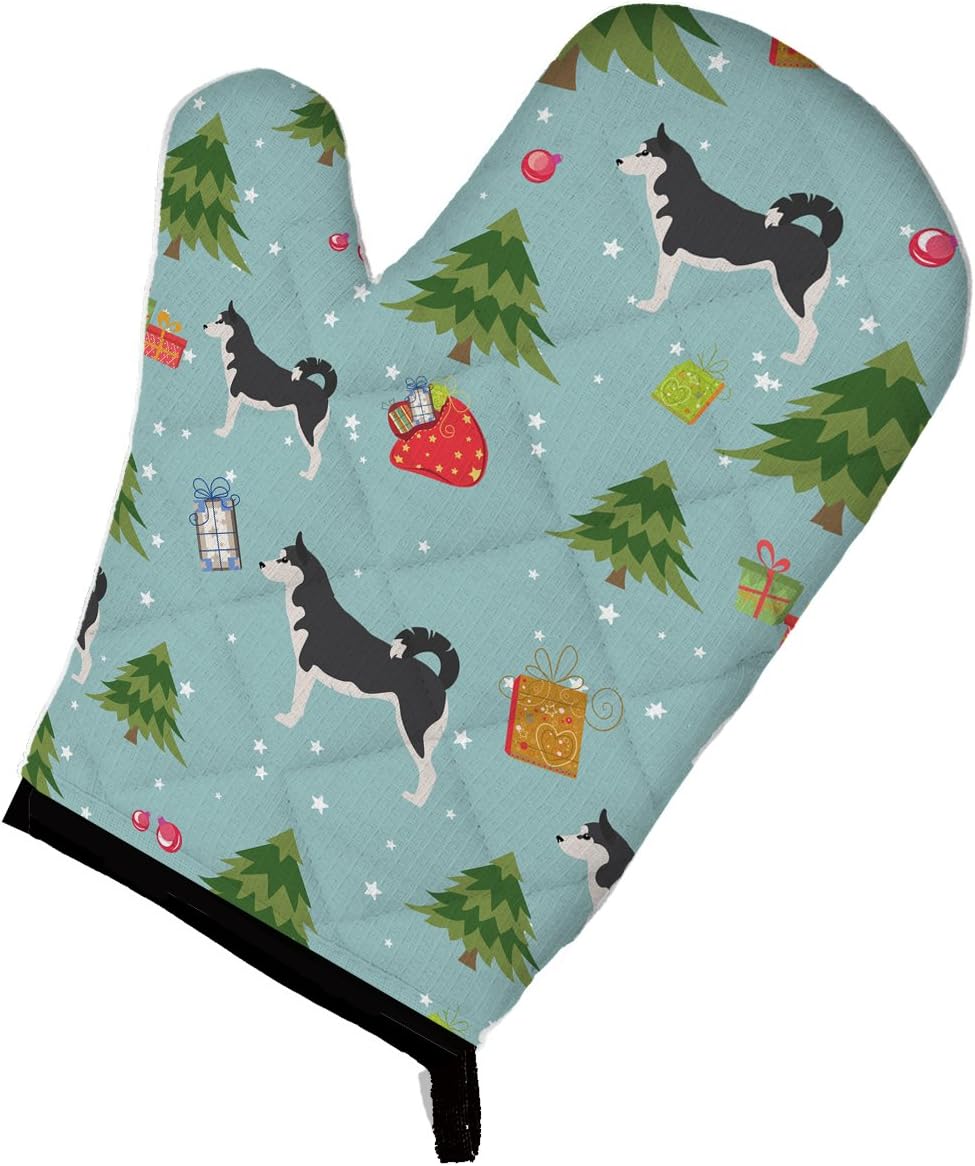 Caroline’s Treasures BB4904OVMT – Guante de horno de Navidad siberiano Husky resistente al calor, grueso para sartenes calientes y horno, guante de