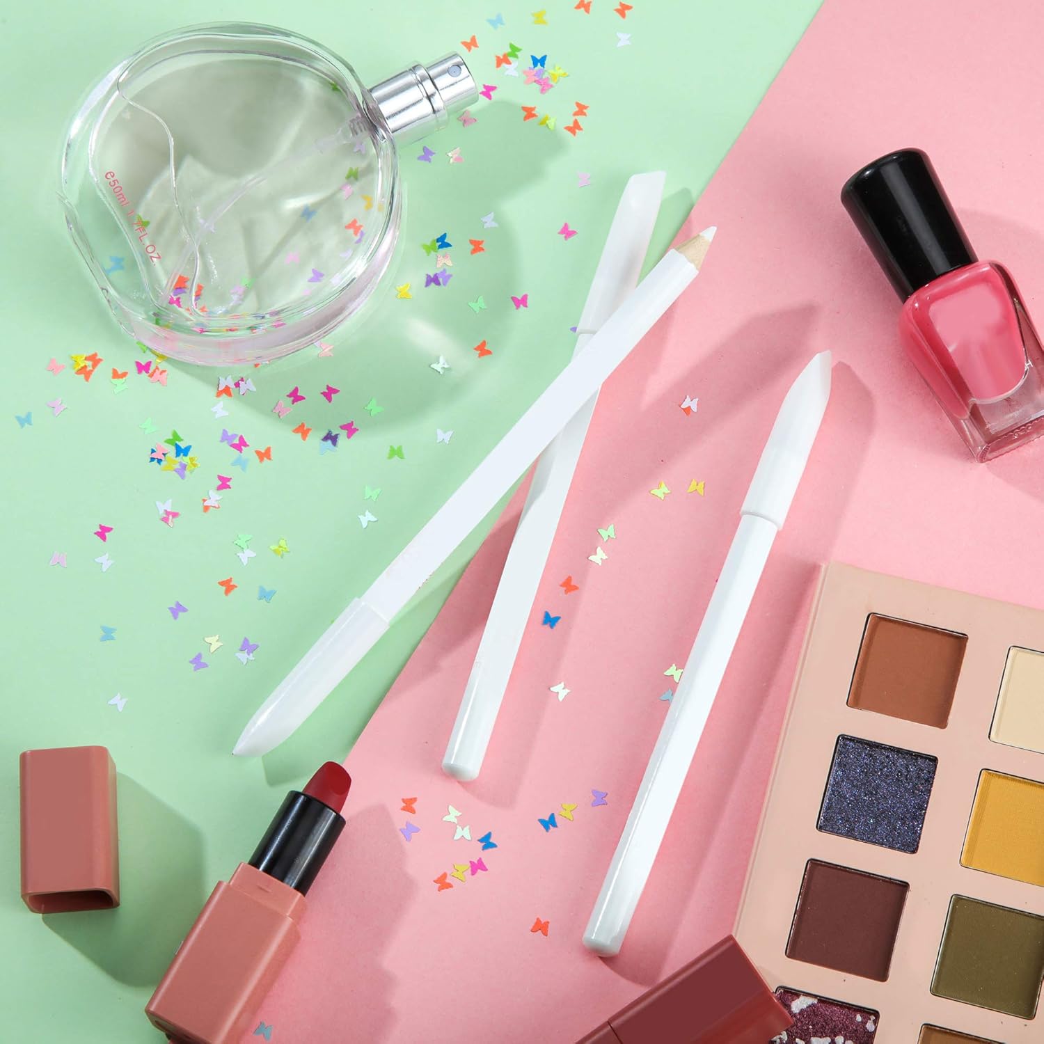 Lápiz de blanqueamiento de uñas 2 en 1, lápiz de uñas blanco, diseño de uñas, manicura con empujador de cutículas