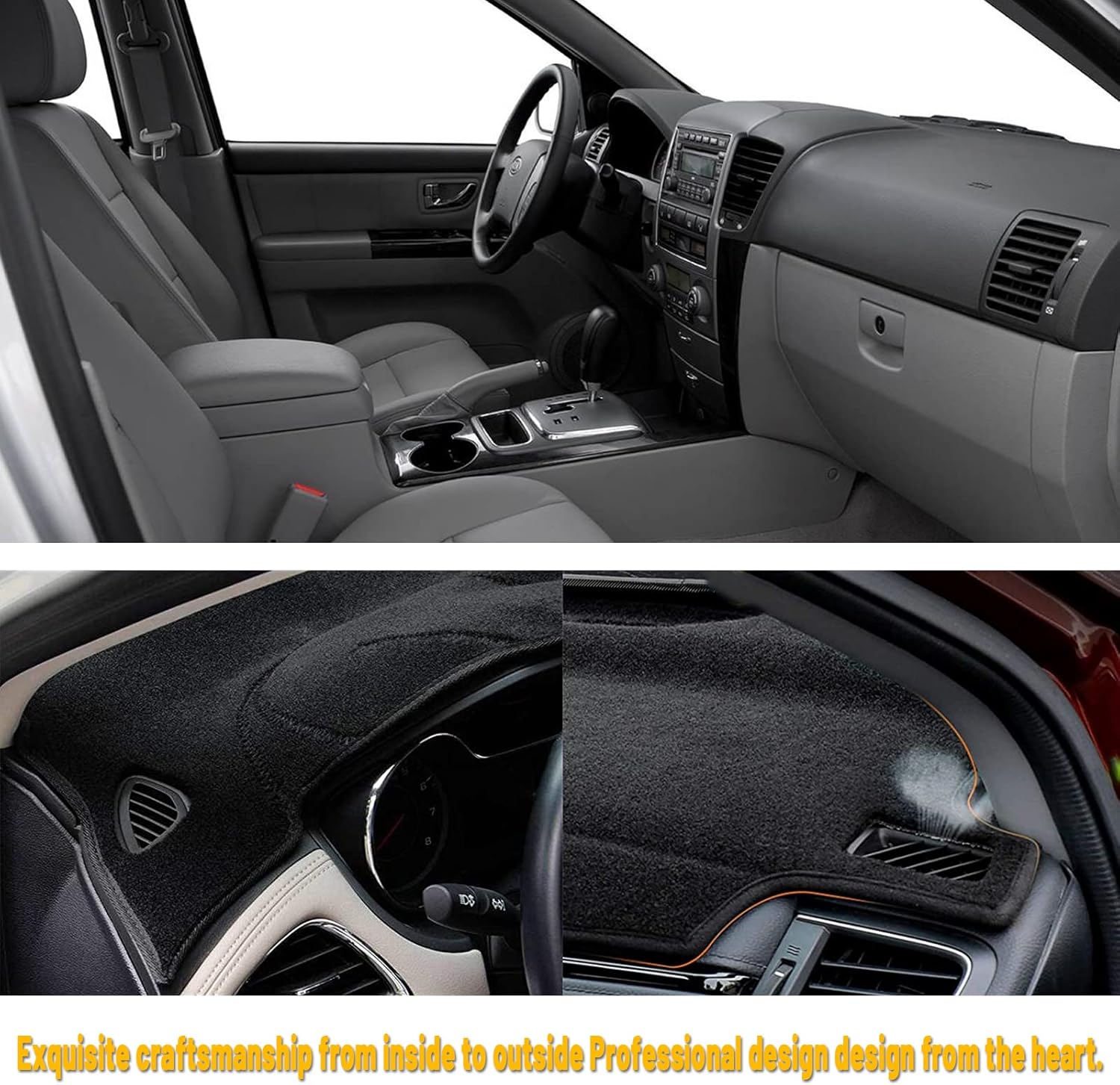 Tapete antideslizante para tablero de instrumentos compatible con Kia Sorento 2004-2009 Protector solar (2004-2009)