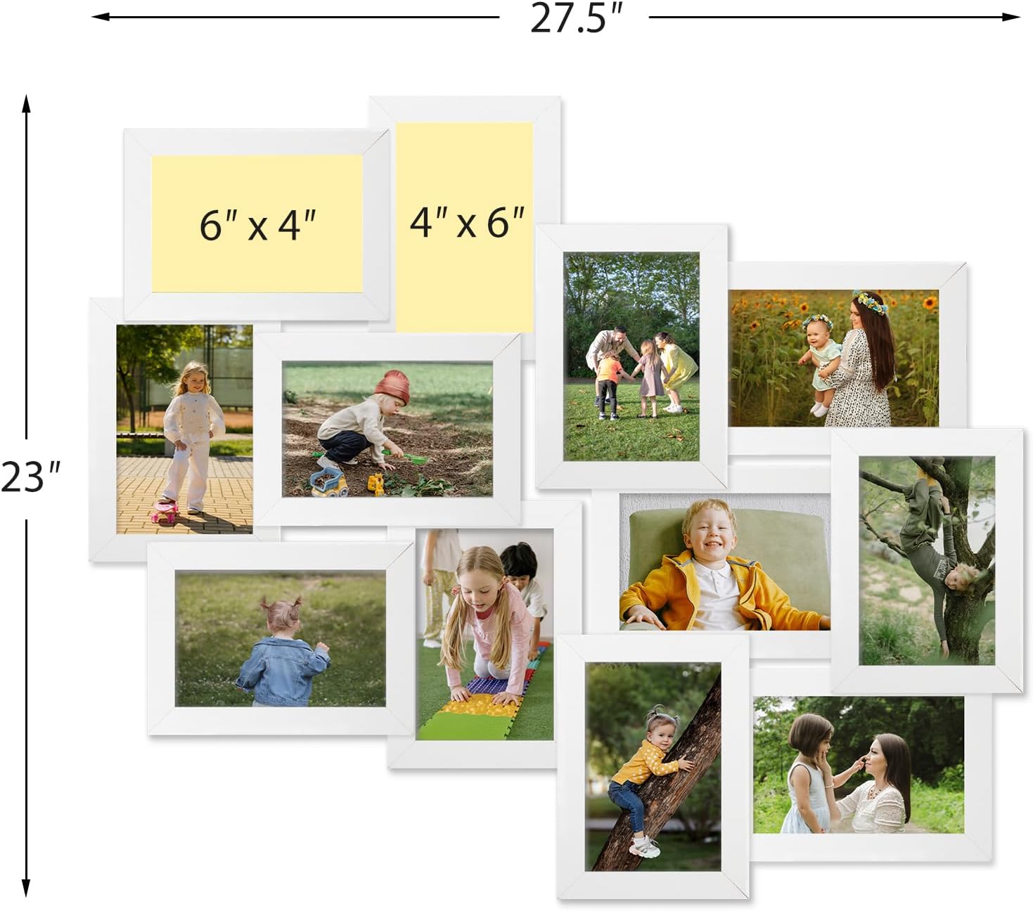 Marcos de fotos collage de 12 aperturas de Reunion Friends Family Memory Photo Frames Collage para decoración de pared, marco de fotos, selfie,