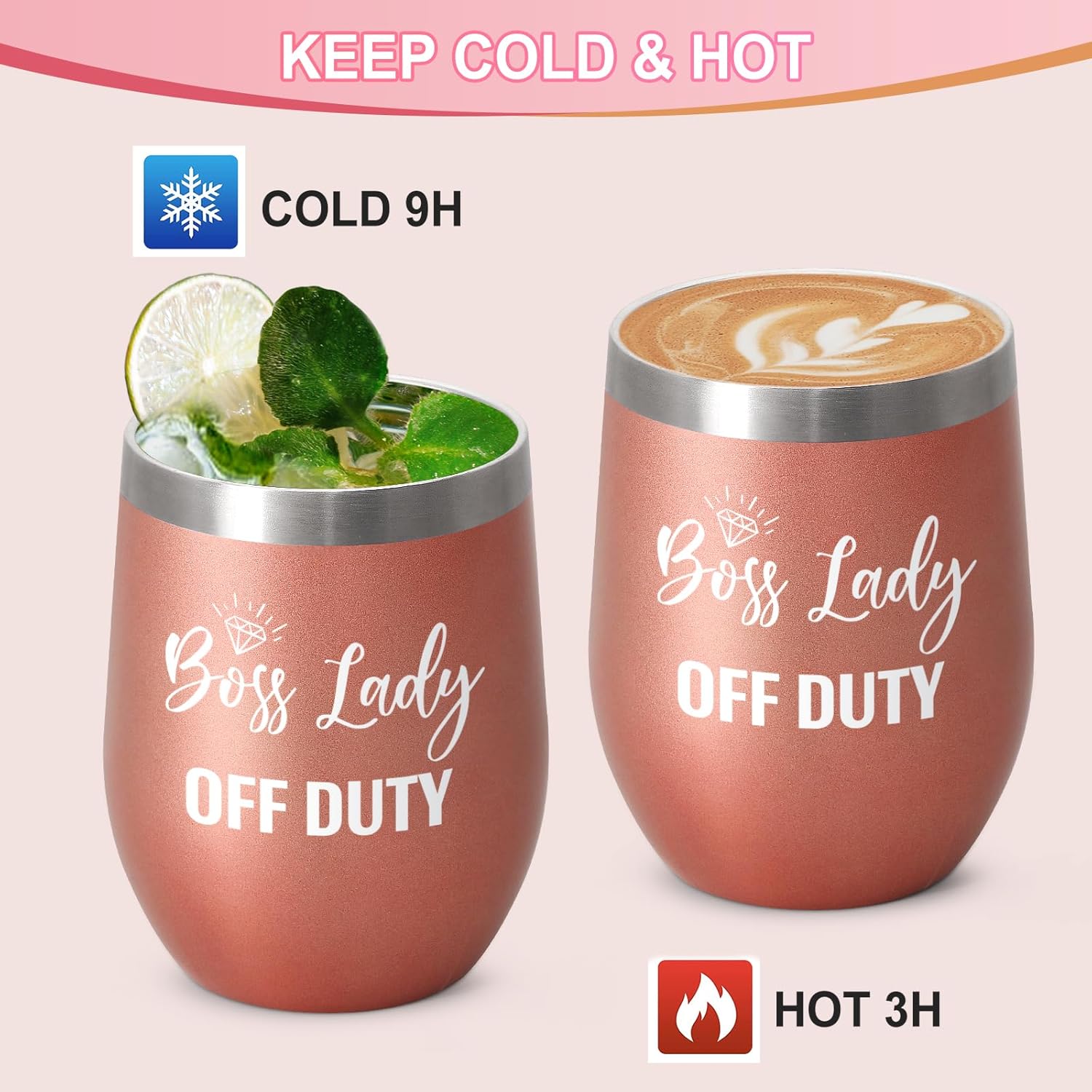 LiqCool – Regalos de Boss Lady para mujer, vaso de vino aislado para jefa, regalos de vino para mujeres y mujeres, regalos de mejor jefa para el día