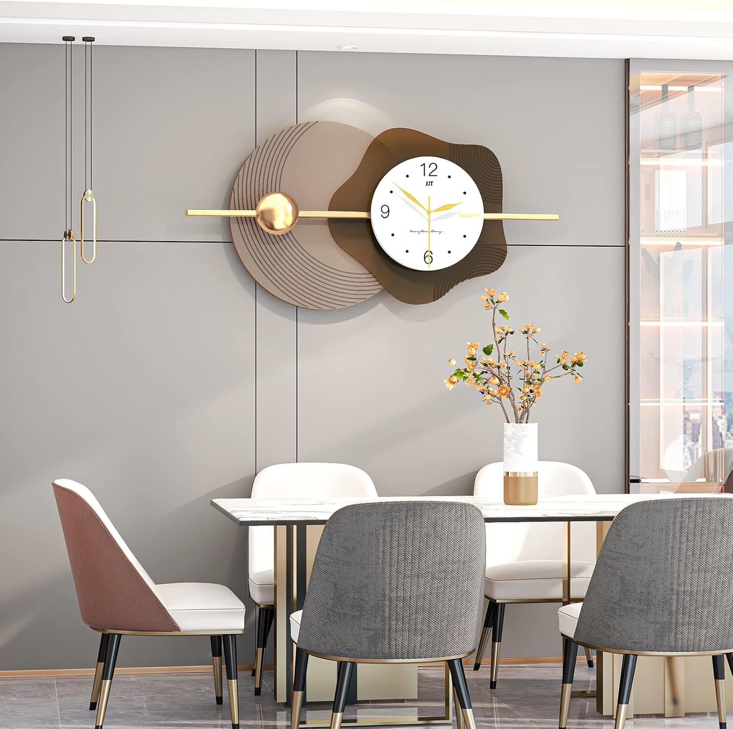 Reloj de pared, nórdico, moderno, elegante, decorativo, grande, reloj de pared para sala de estar, reloj de pared para dormitorio, hotel de oficina,