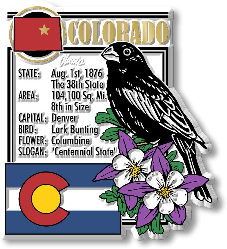 Juego de imanes de estado de seis piezas de Colorado por Classic Magnets, incluye 6 diseños únicos, recuerdos coleccionables fabricados en los