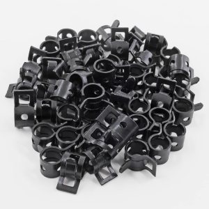 50 abrazaderas de manguera de acción tipo banda de resorte de 14 pulgadas, tubo de clip de resorte de acero de manganeso negro de 0.236 in, para 50 abrazaderas de manguera de acción tipo banda de resorte de 14 pulgadas, tubo de clip de resorte de acero de manganeso negro de 0.236 in, para