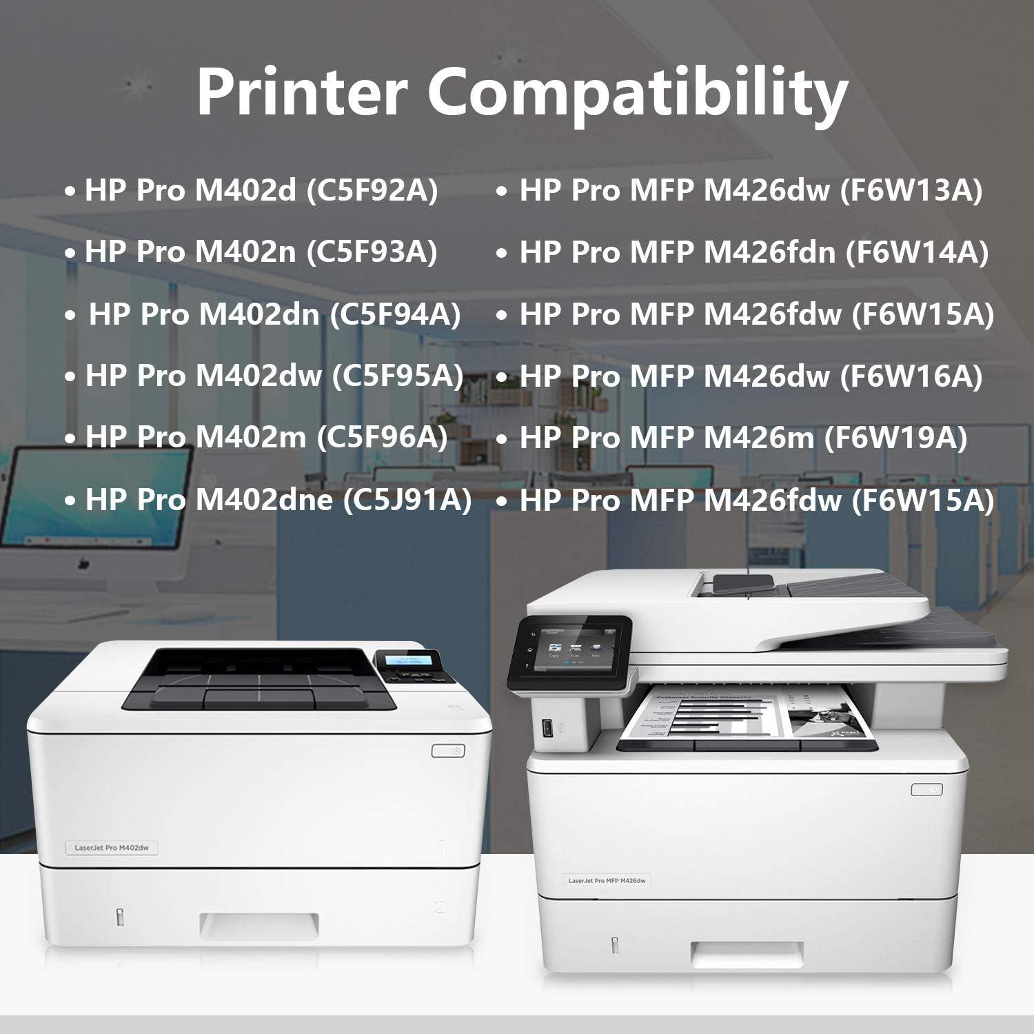 1 cartucho de tóner negro 26A  CF226A de repuesto para HP Laserjet Pro M402d M402n M402dn M402dw MFP M426dw MFP M426fdn MFP M427dw MFP M426m MFP