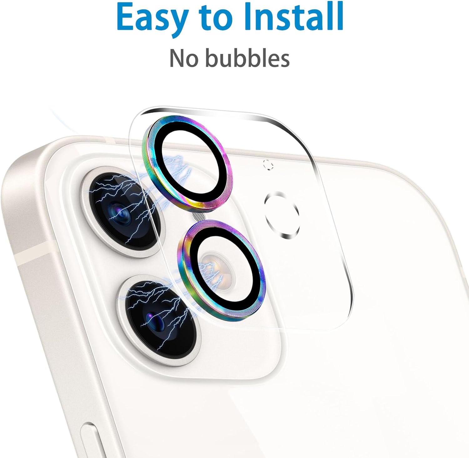 Paquete de 3 protector de lente de cámara de vidrio templado para iPhone 12 de 6.1 pulgadas, Ultra HD, dureza 9H, antiarañazos, compatible con