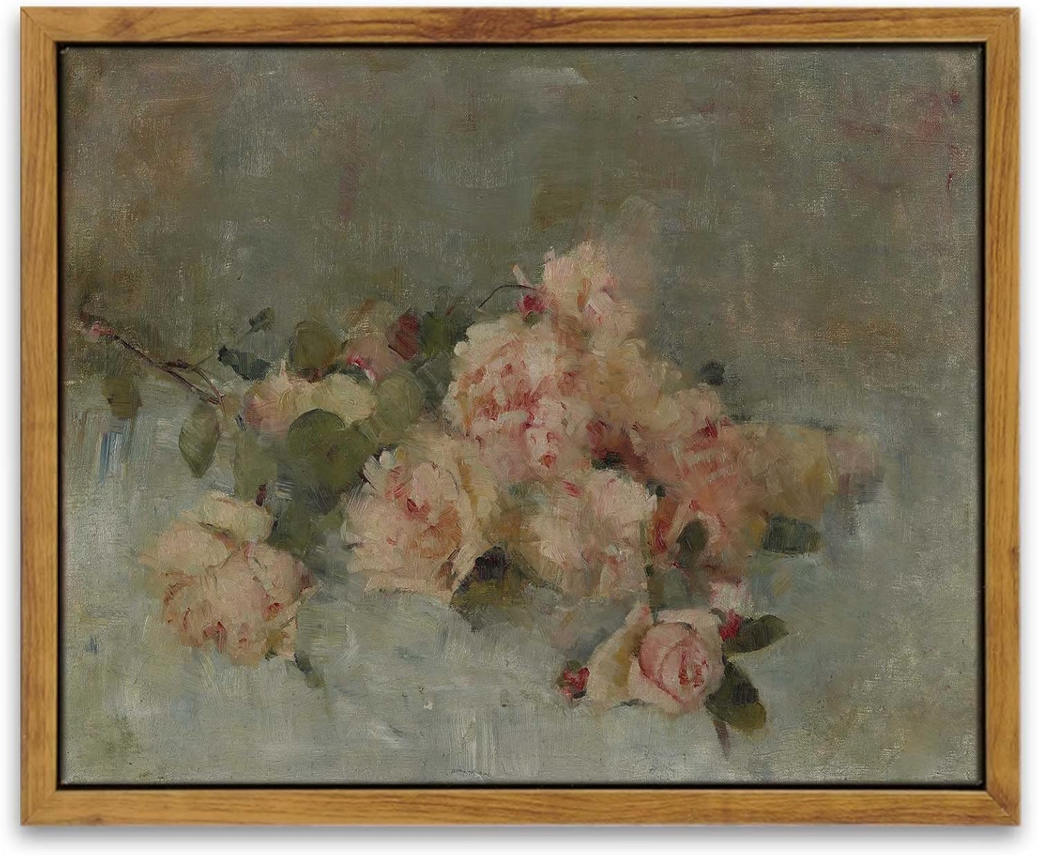 InSimSea Arte de pared enmarcado para decoración del hogar, pintura al óleo clásica, rosas, impresiones en lienzo, decoración de pared, decoración