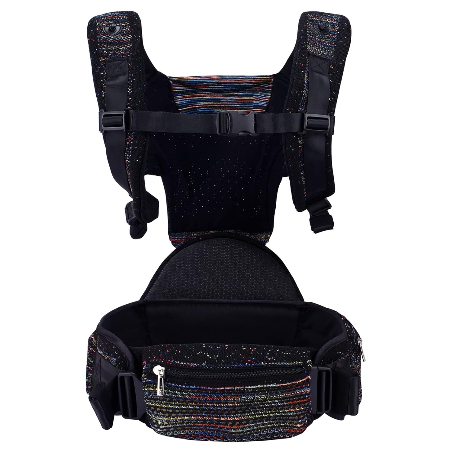 Bebamour Portabebés para recién nacidos a niños pequeños con asiento de cadera, portabebés delantero y trasero, portabebés con capucha y 3