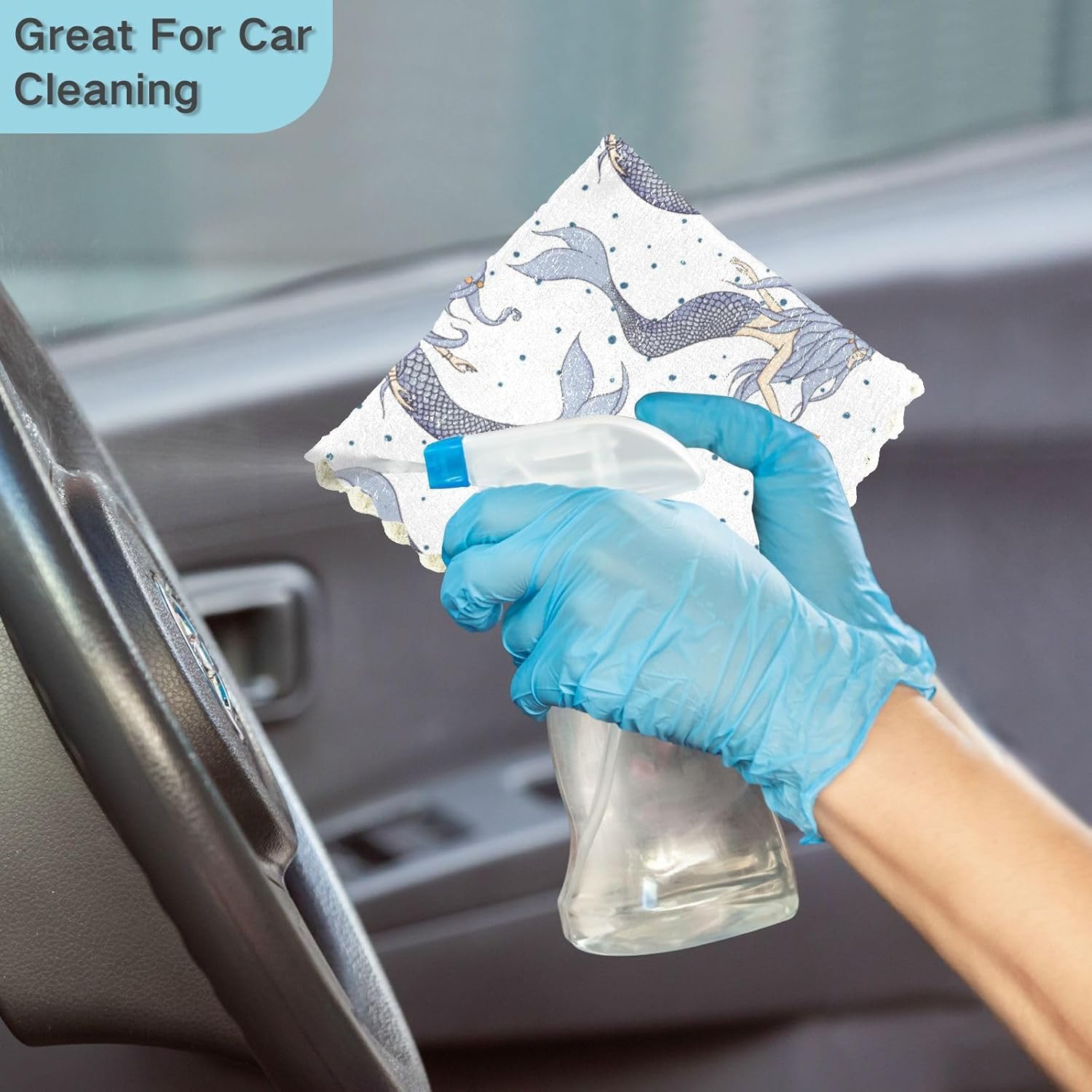 FRODOTGV Mermaids Kawaii Mythical Sea Quality Print Microfiber Cleaning Towels Kitchen Quick Dry 6 Pack Microfiber Drying Towels for Car Detailing