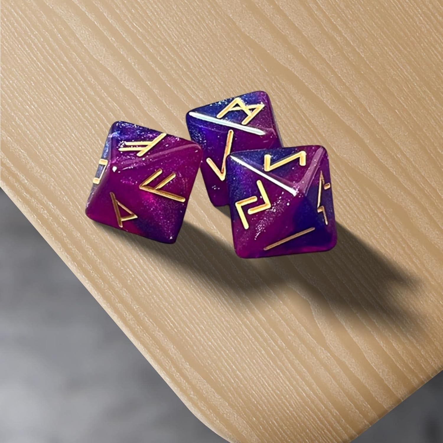 DYNWAVE Juego de 3 dados de acrílico de 12 caras, juego de mesa de dados poliédricos surtidos para juegos de rol, accesorio de adivinación, violeta