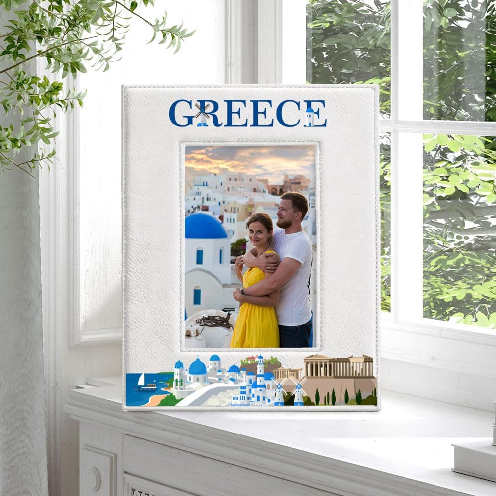 KATE POSH Marco de fotos Grecia, vacaciones familiares en Grecia, boda, compromiso, decoración de Grecia, cumpleaños, ocasión especial (5 x 7
