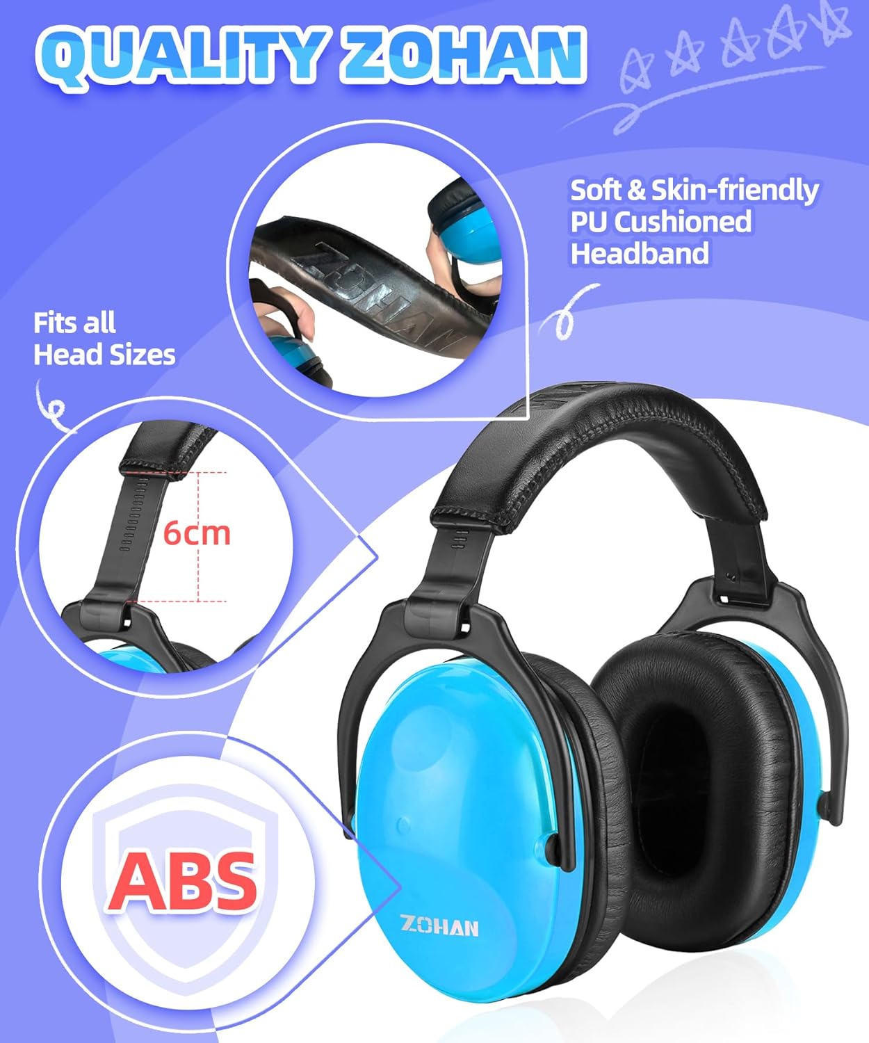 ZOHAN 030 Auriculares con cancelación de ruido para niños con autismo y protección auditiva