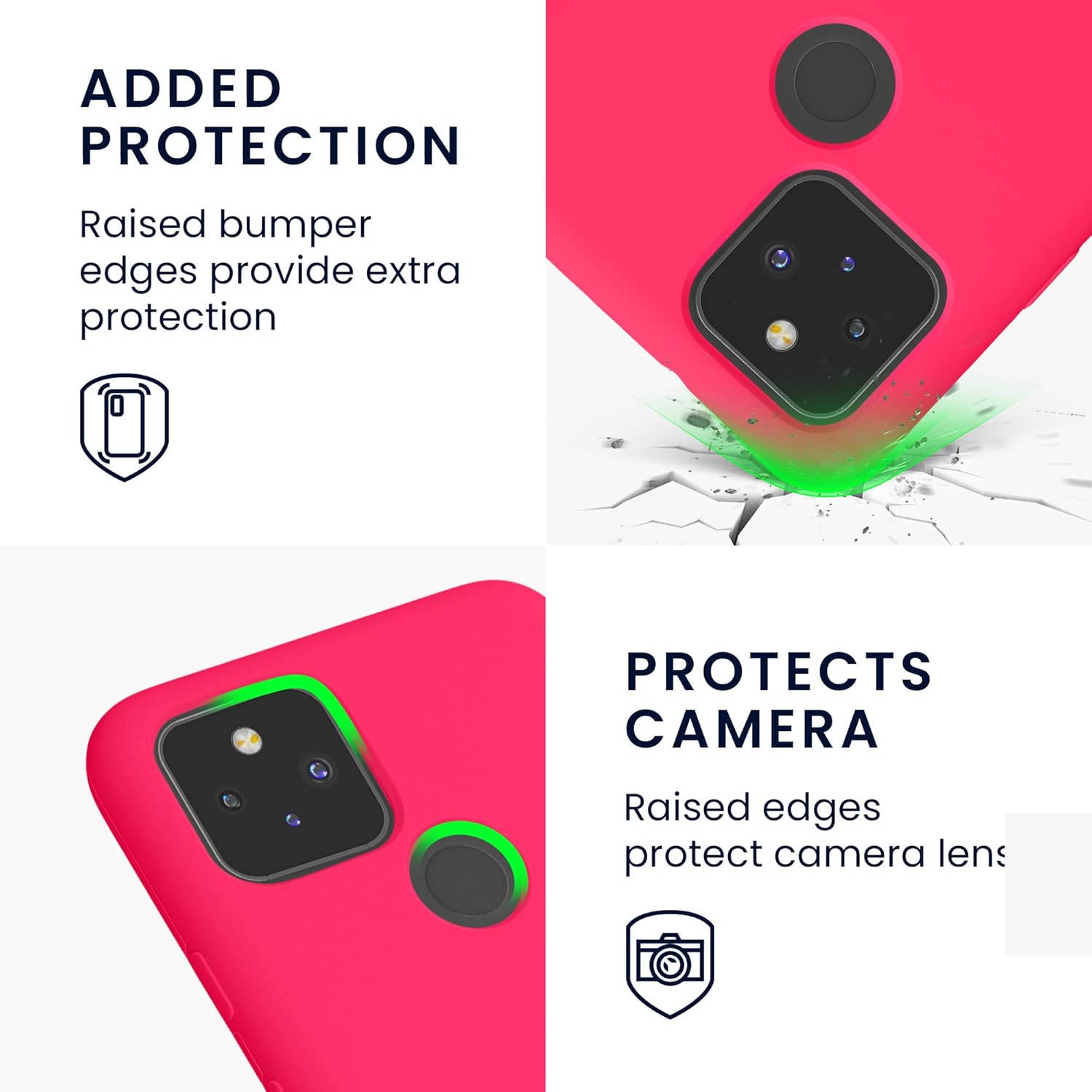 kwmobile Funda compatible con Google Pixel 5 – Funda de silicona TPU con acabado suave – Rosa neón