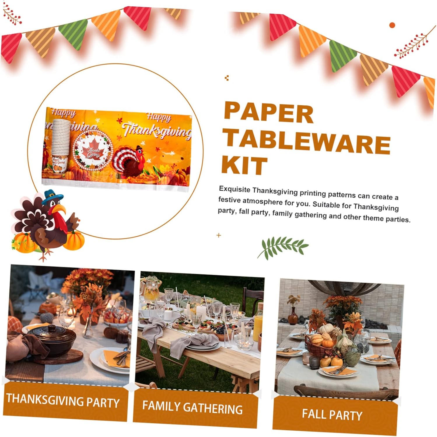 LALAFINA 4 Sets Holiday Decorations Pumpkin Table Cover Maple Leaves Drinking Cup Autumn Fall Leaf Table Cover Fall Pumpkin Decor Ocean Decorations