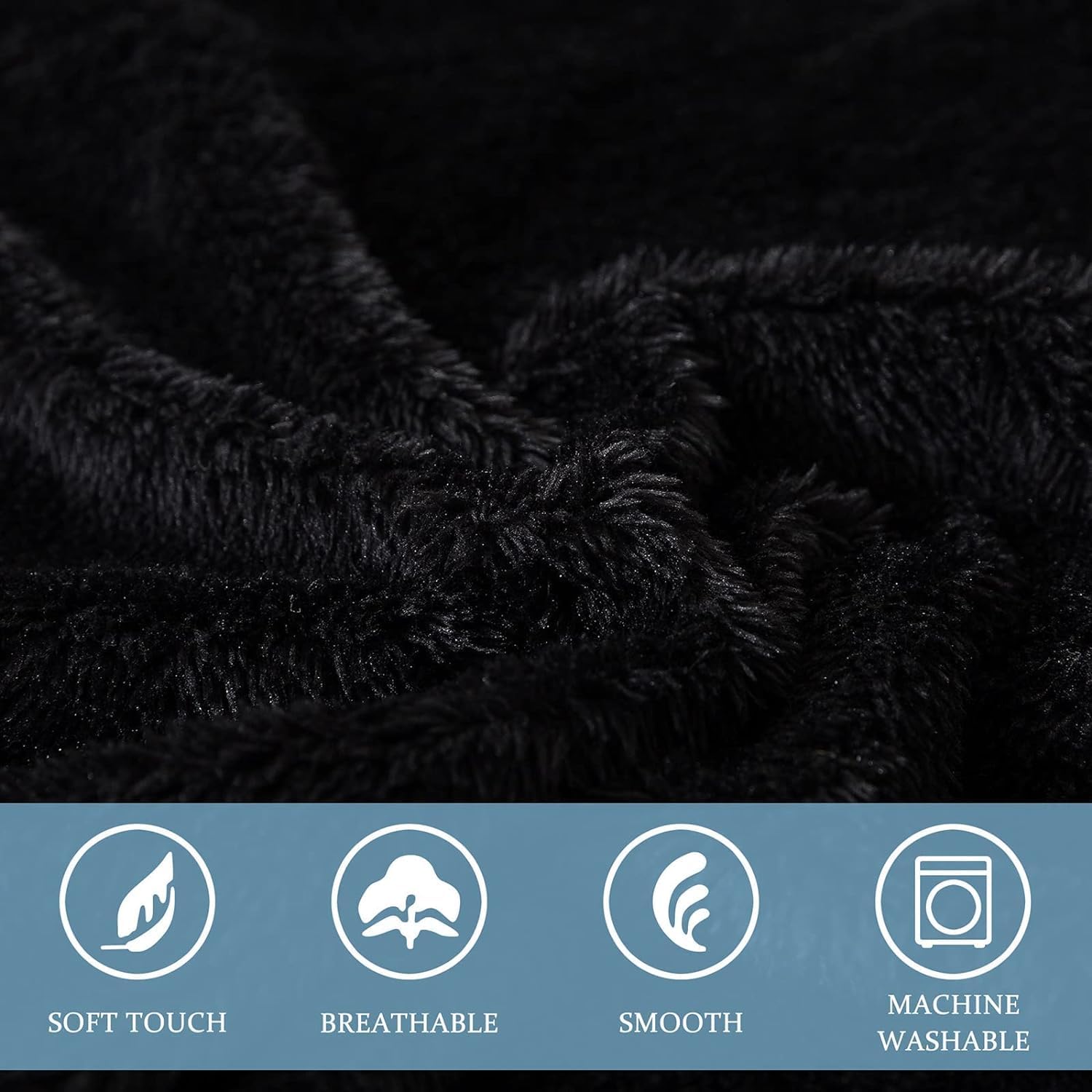 Almohadas de cuerpo negro Sherpa para adultos, funda de almohada corporal ultra suave con cierre de sobre, funda de almohada corporal mullida de 21