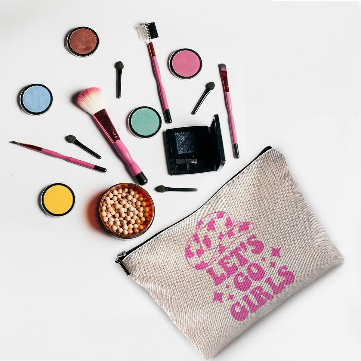 Bolsa de maquillaje occidental, bolsa de maquillaje estética, para niñas, bolsa de maquillaje rosa, bolsas de maquillaje para mujeres, regalos de