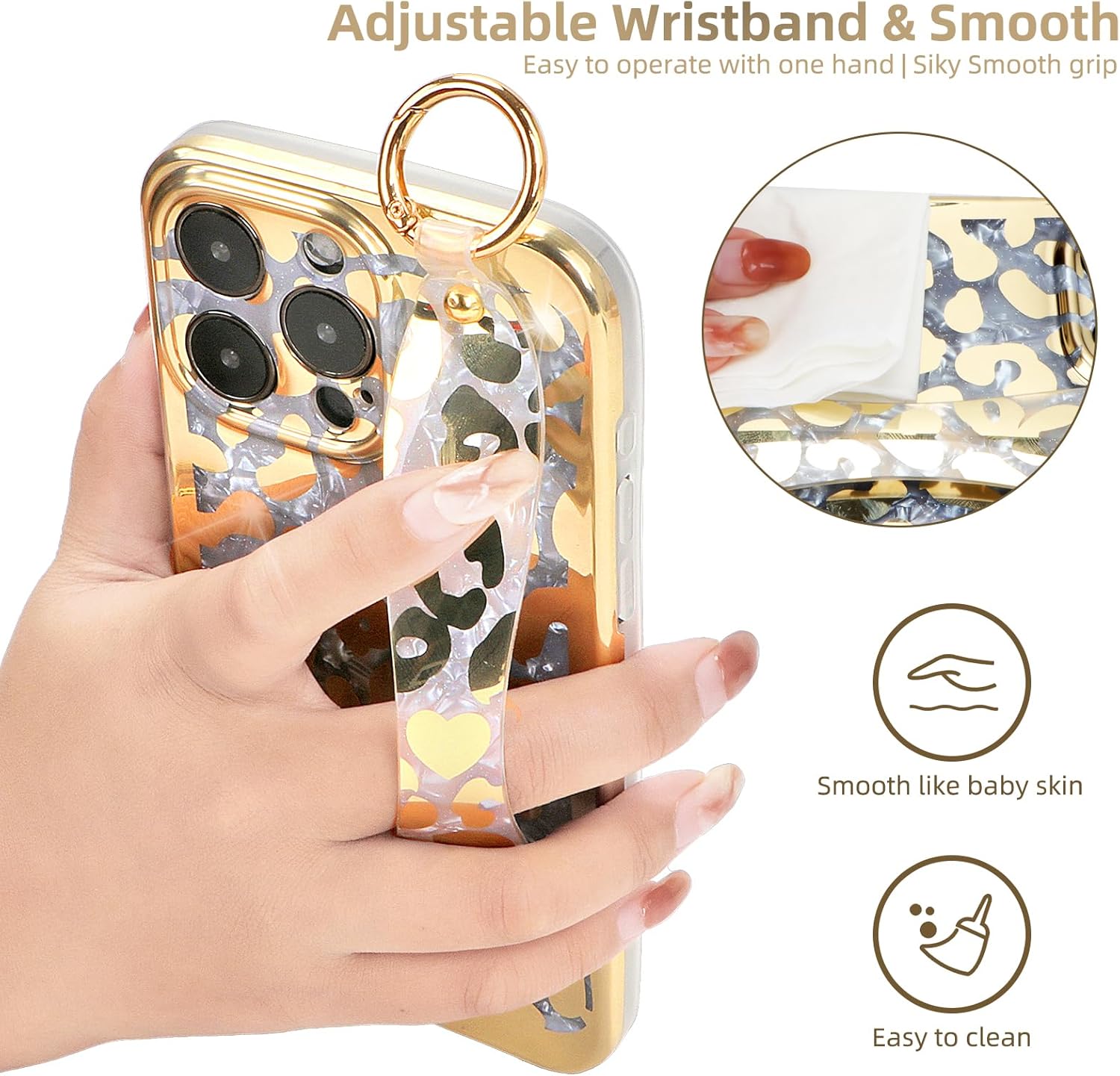 Funda para iPhone 13 Pro con función atril para Apple iPhone 13 Pro de 6.1 pulgadas (patrón de piel de leopardo)