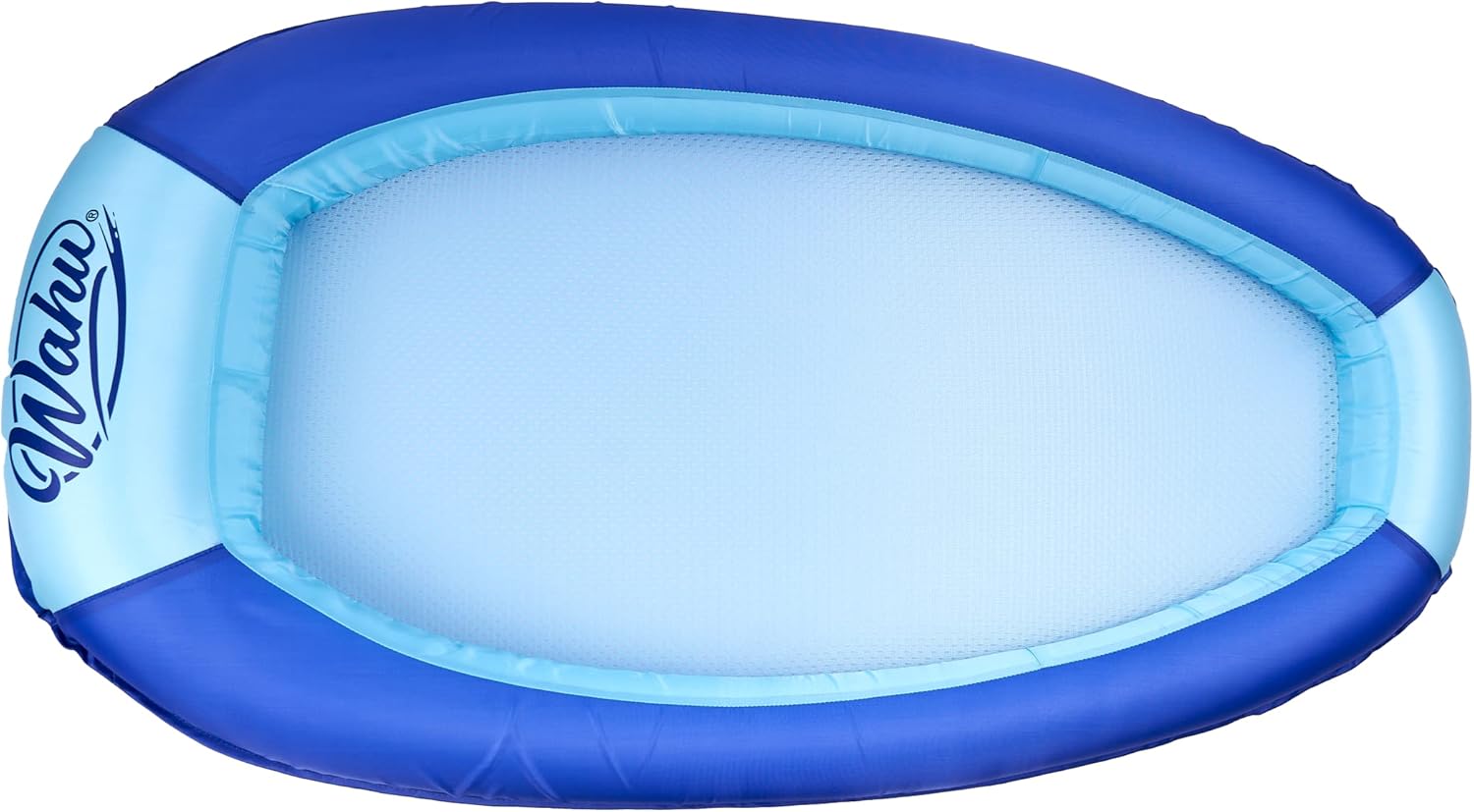 WAHU Hydro Lounger – Flotador versátil para tomar el sol, tumbona inflable para playa y piscina con válvula de infladodesinflado, azulazul claro