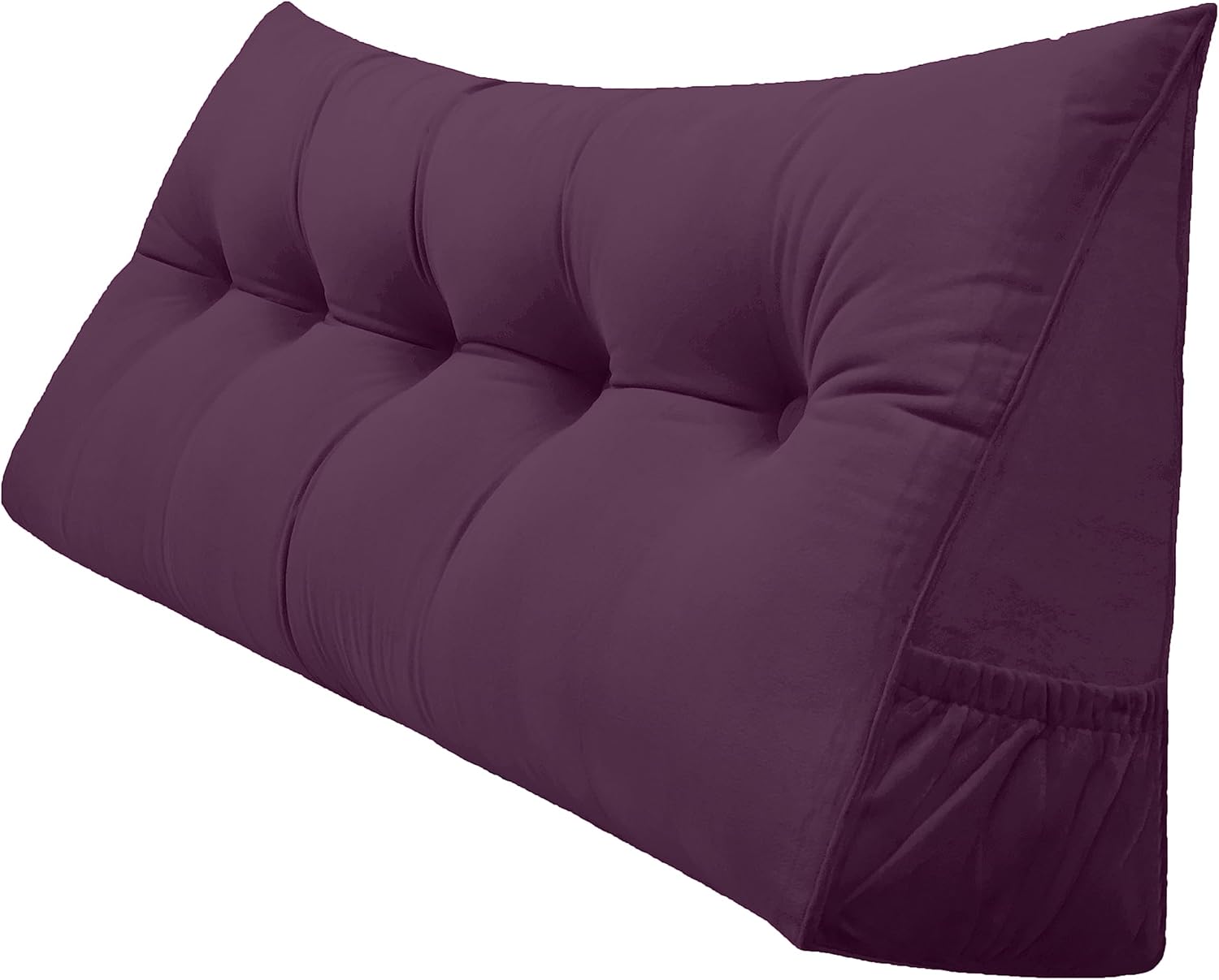 Peachwell Almohada triangular de lectura para reposo en cama, cojín grande para cabecero, respaldo, almohada de cuña con funda extraíble y dos