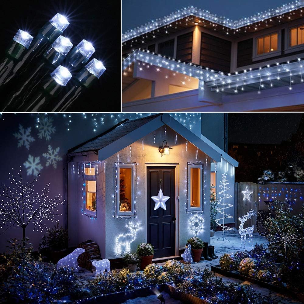 Toodour – Luces solares de Navidad, paquete de 2 unidades, 200 luces LED, 8 modos, tira de luces solares, 72 pies de longitud, luces solares de