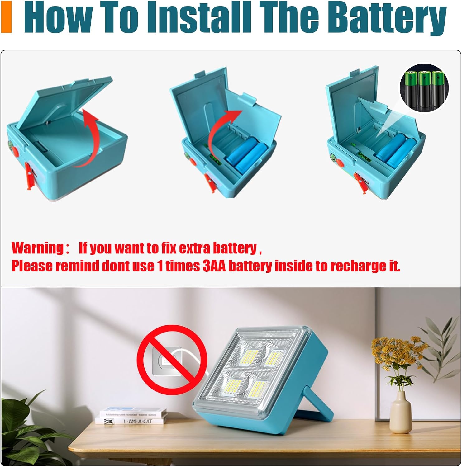 Linterna de camping solar recargable colgante luces solares tienda USB cortes de energía plegable 4800mAh10000LM 5 modos de luz 3 maneras de recarga