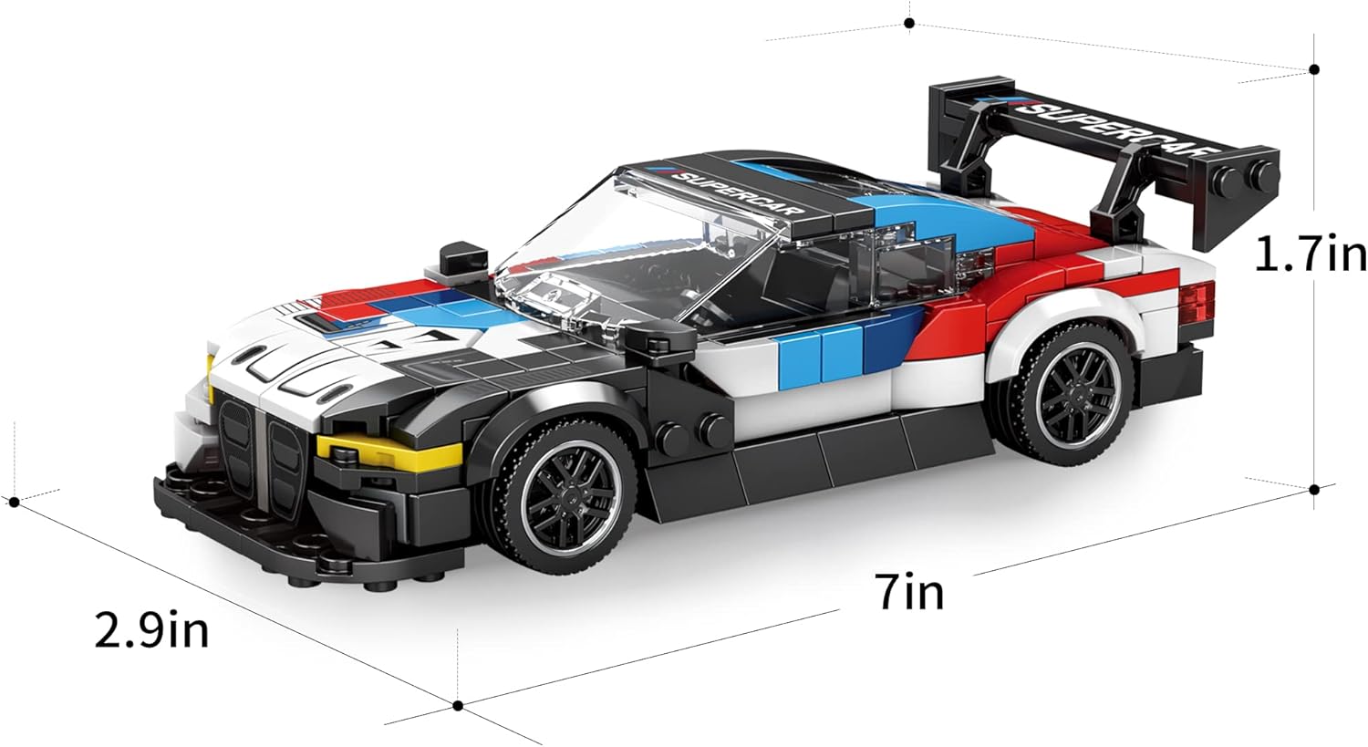 ZYLEGEN Juguetes de autos de carreras M4 GT3, kit de construcción de modelos de hiperauto, modelo de exhibición de vehículos de carreras
